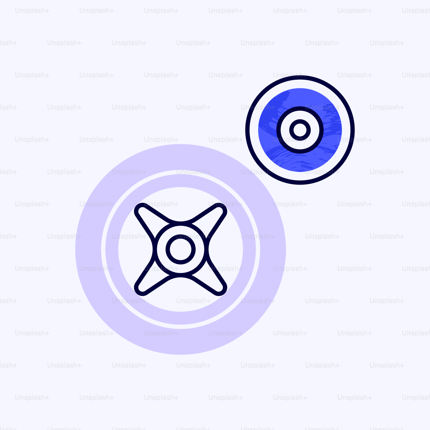 Two circles with a star in the middle