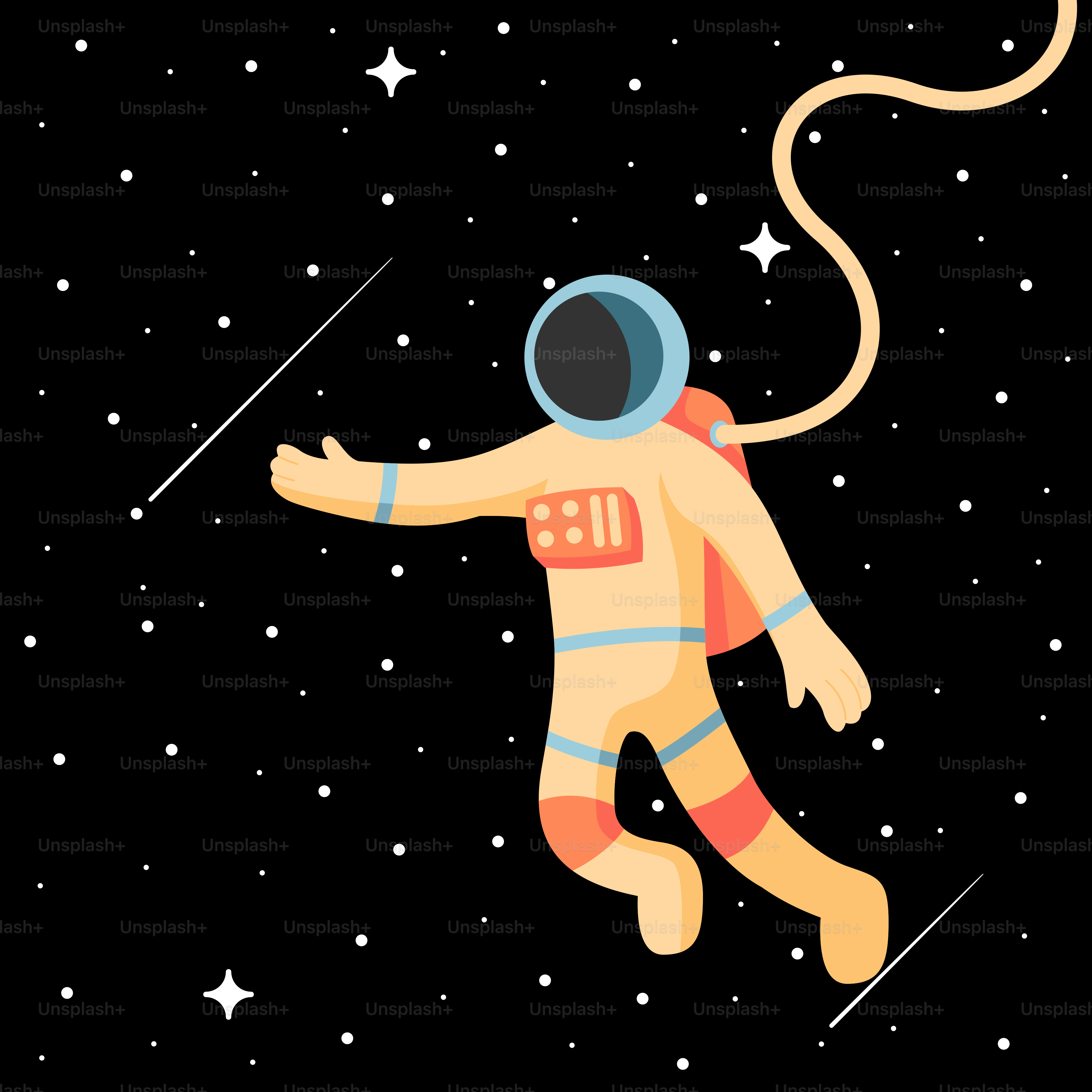 An astronaut floating in space with stars in the background