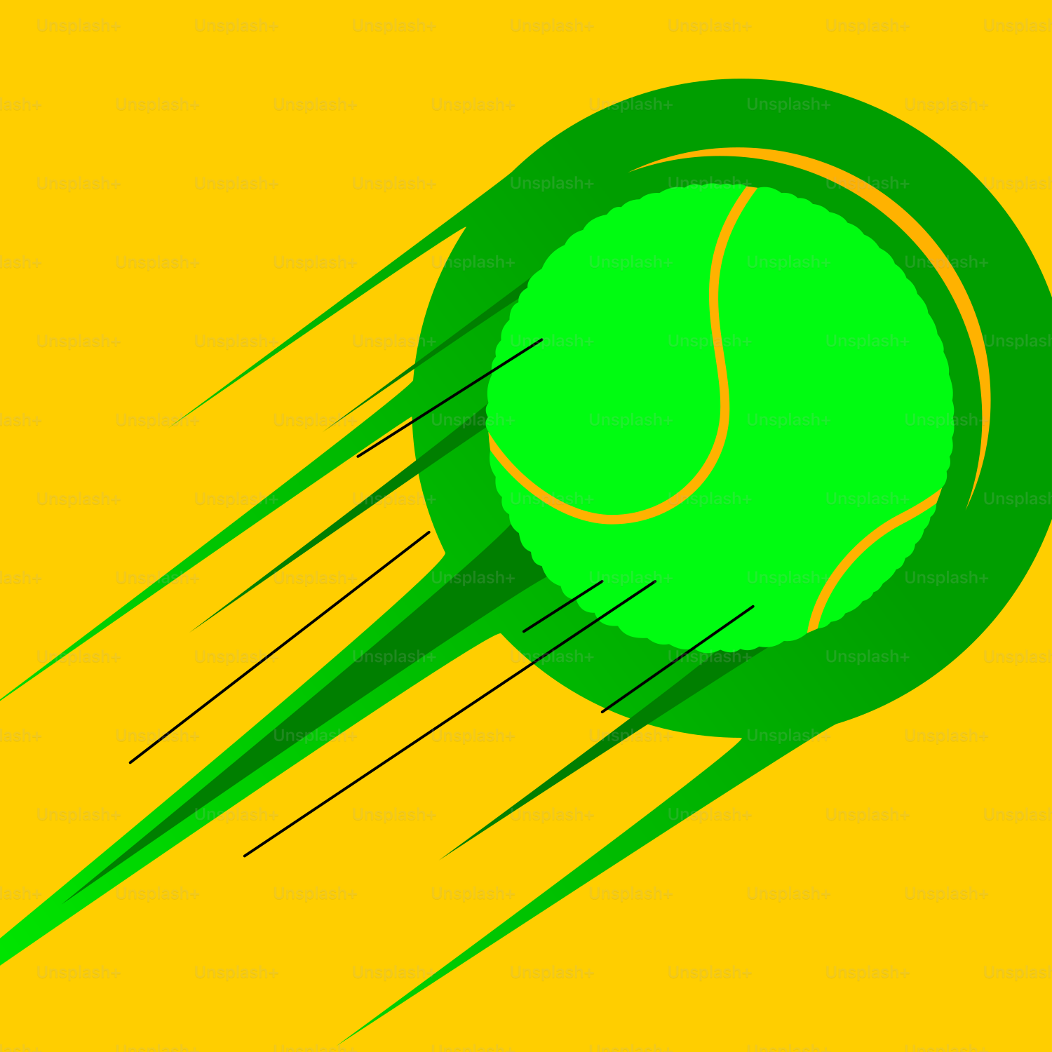 Una pelota de tenis verde volando por el aire