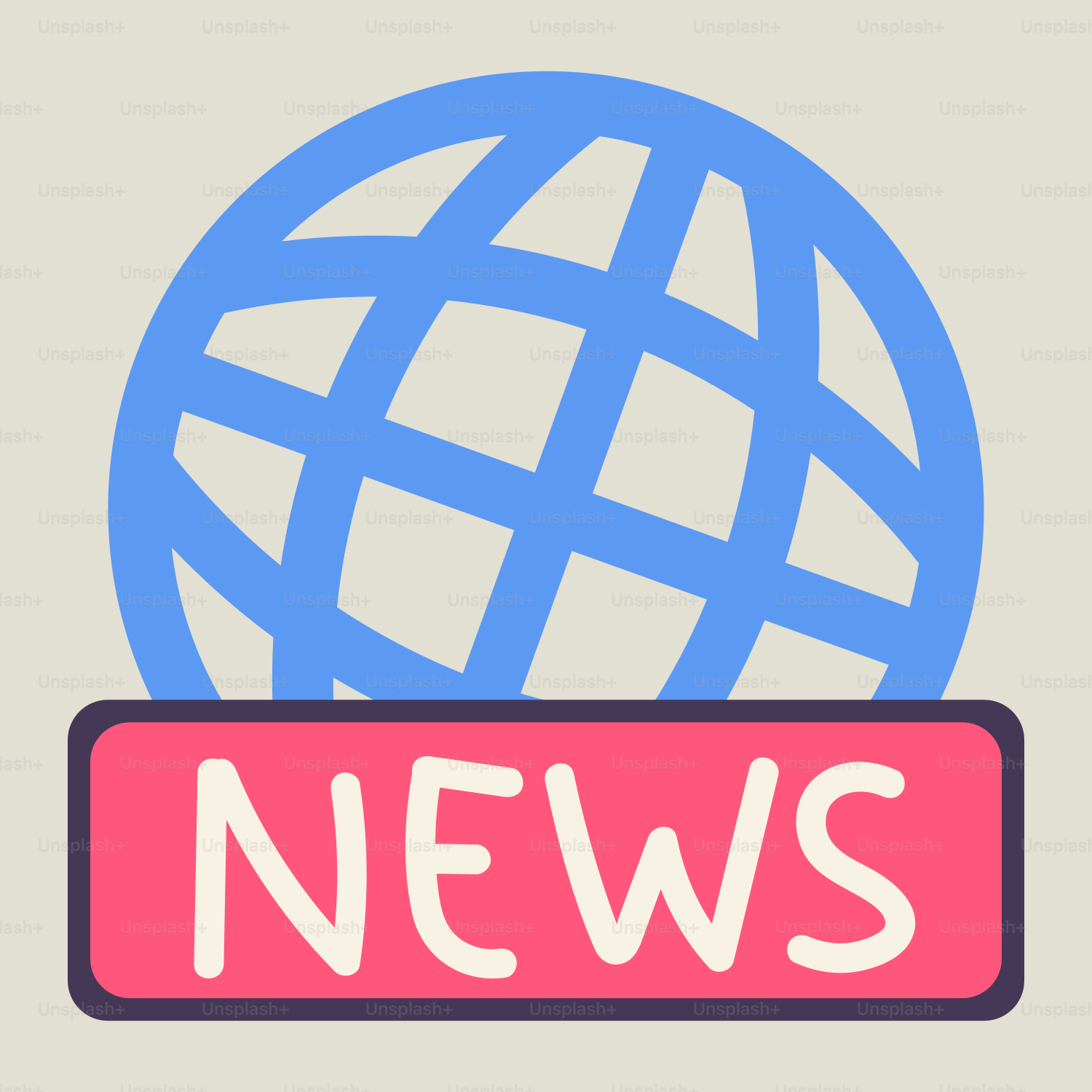 Ein Nachrichtenlogo mit einem Globus darauf