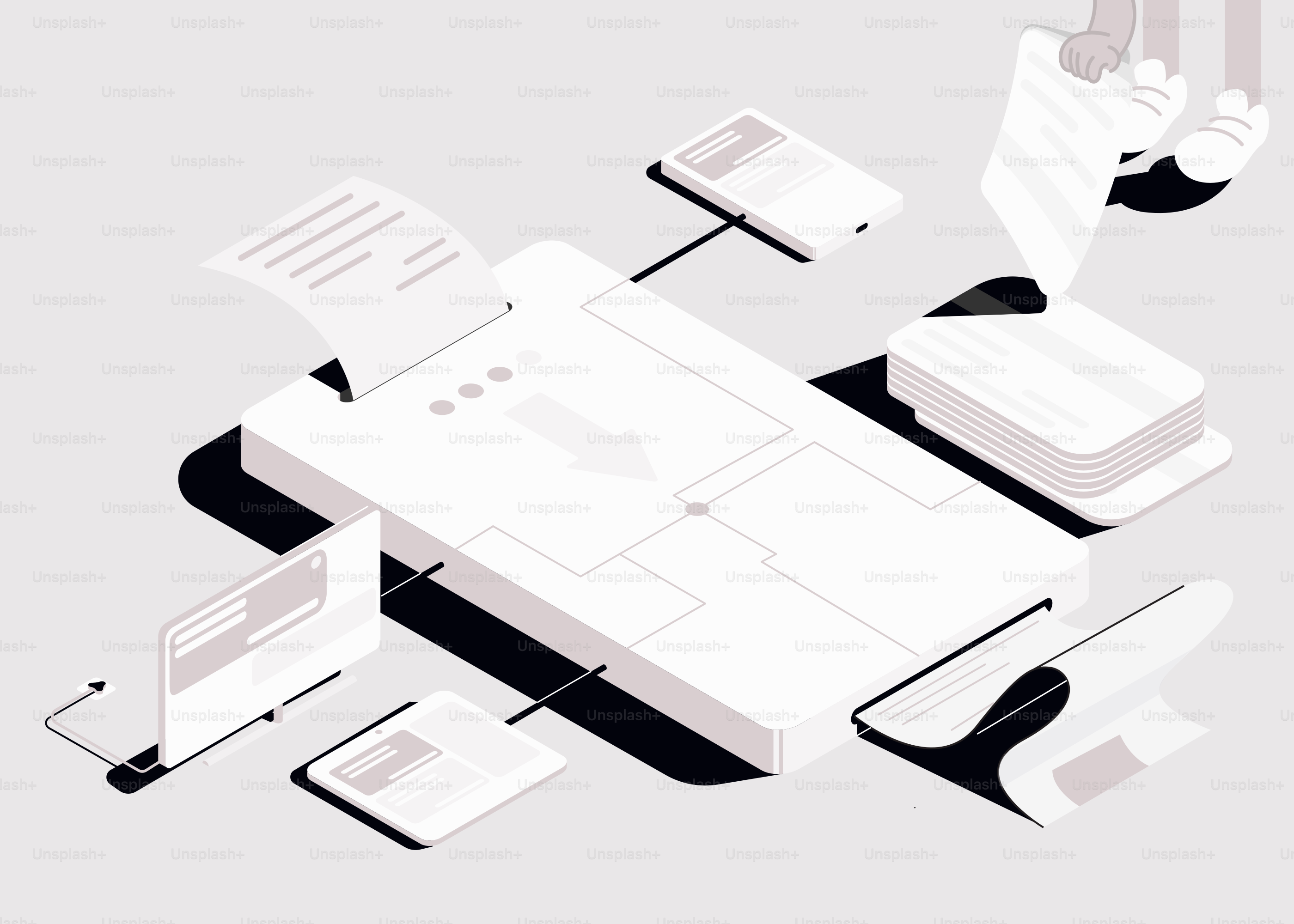 A white printer sitting on top of a table