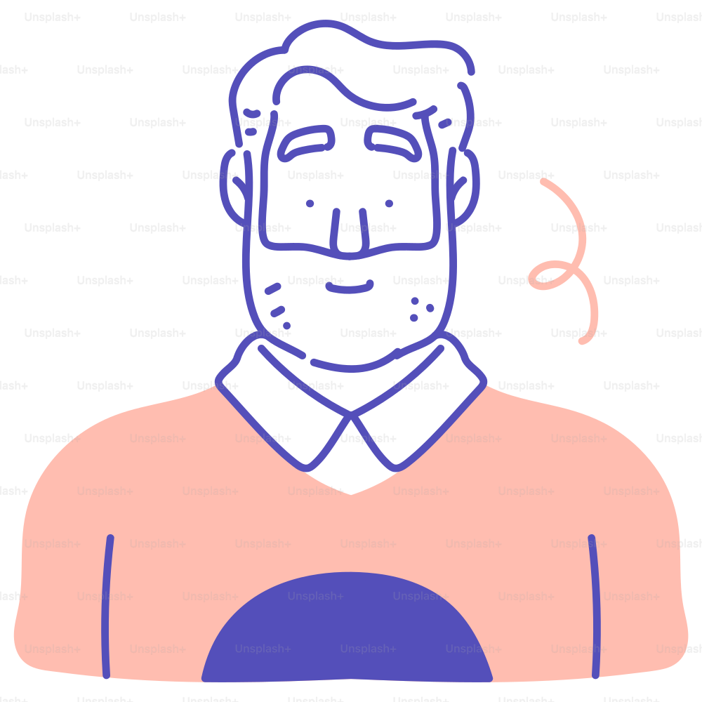 Un disegno di un uomo con la barba