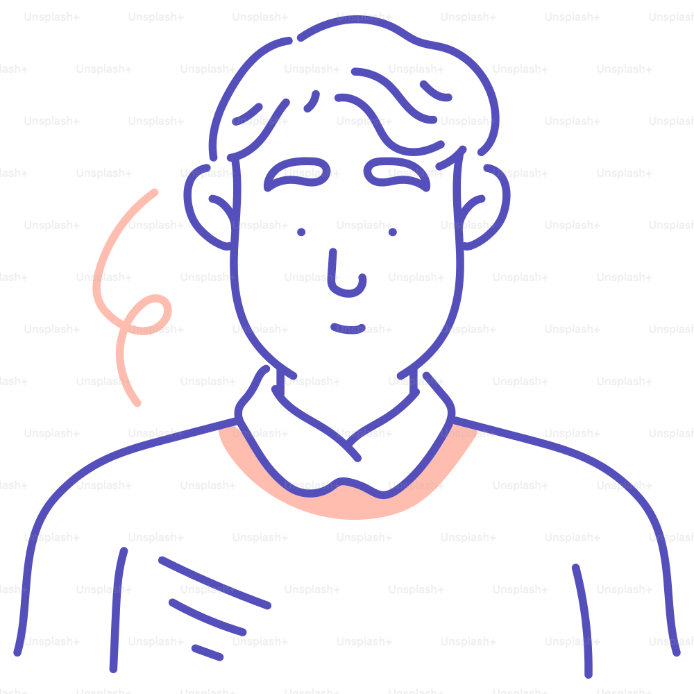 Un dessin du visage d’un homme en chemise blanche