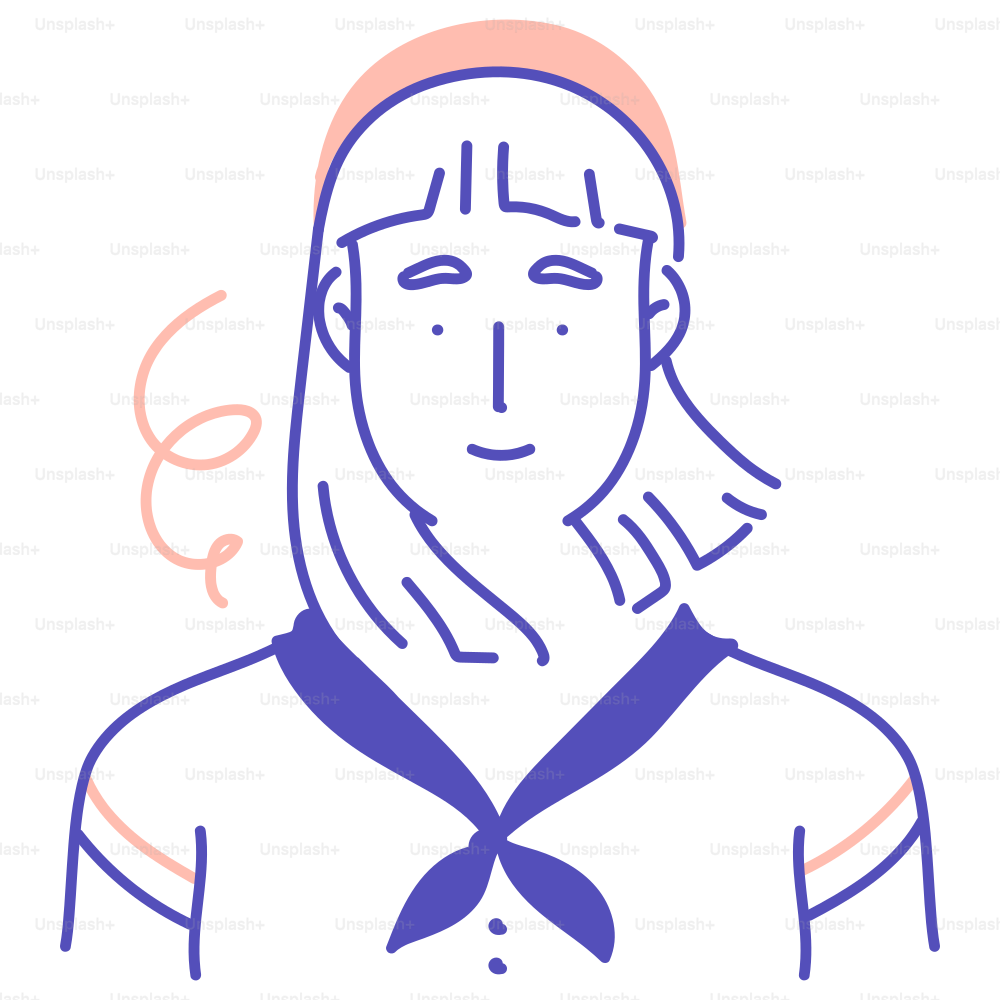 A drawing of a person with a tie around their neck