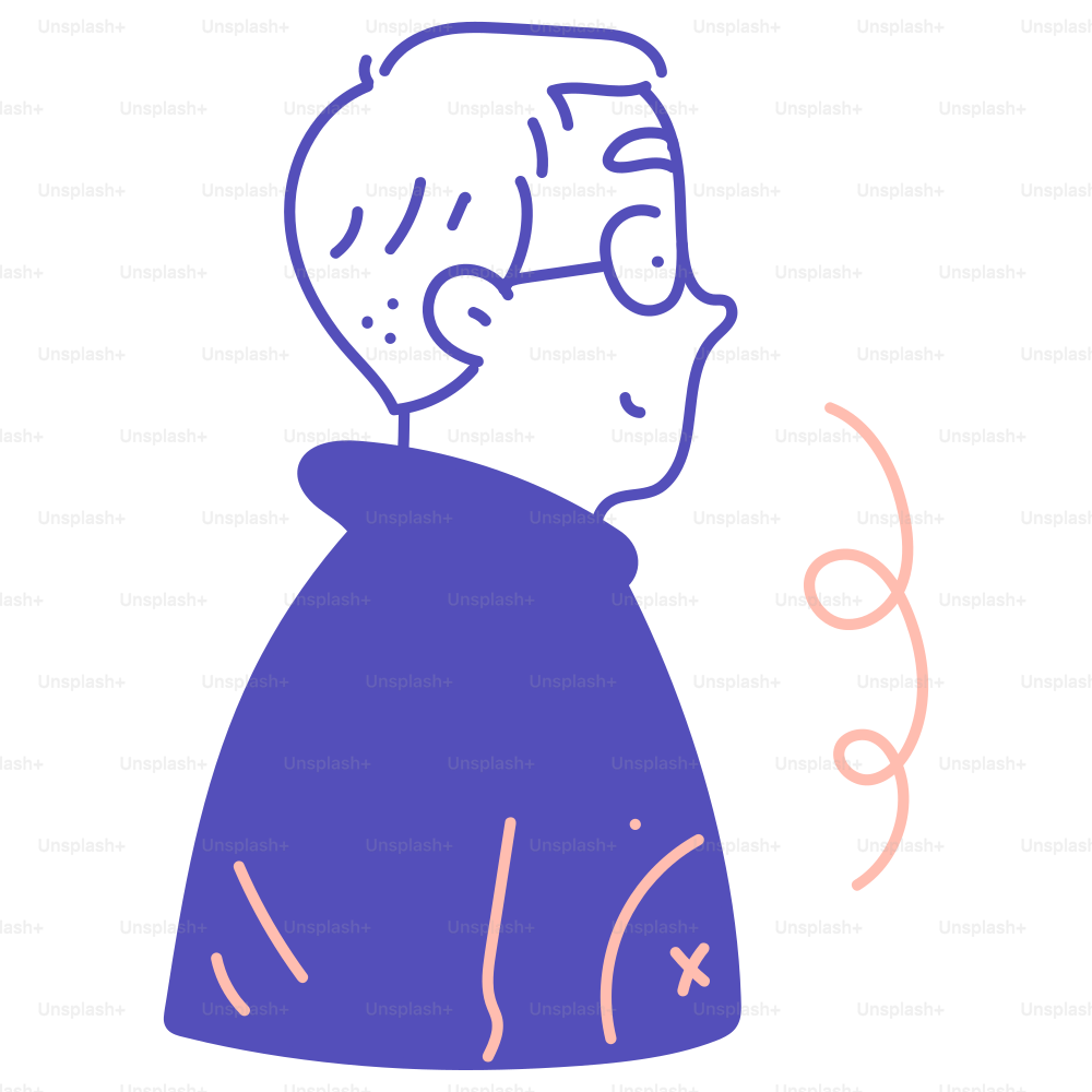 Un dessin d’un homme portant des lunettes sur le visage