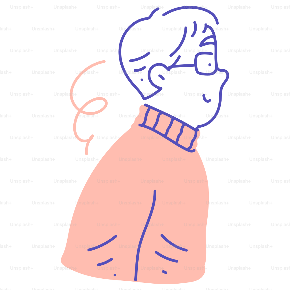 眼鏡をかけてセーターを着た男の絵