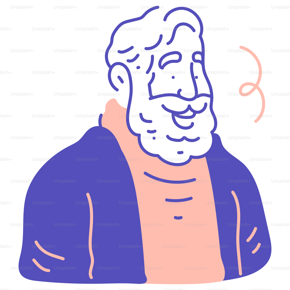 A drawing of a man with a beard