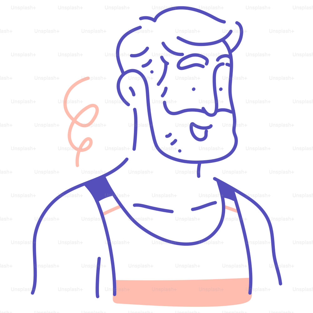 Desenho de um homem com barba