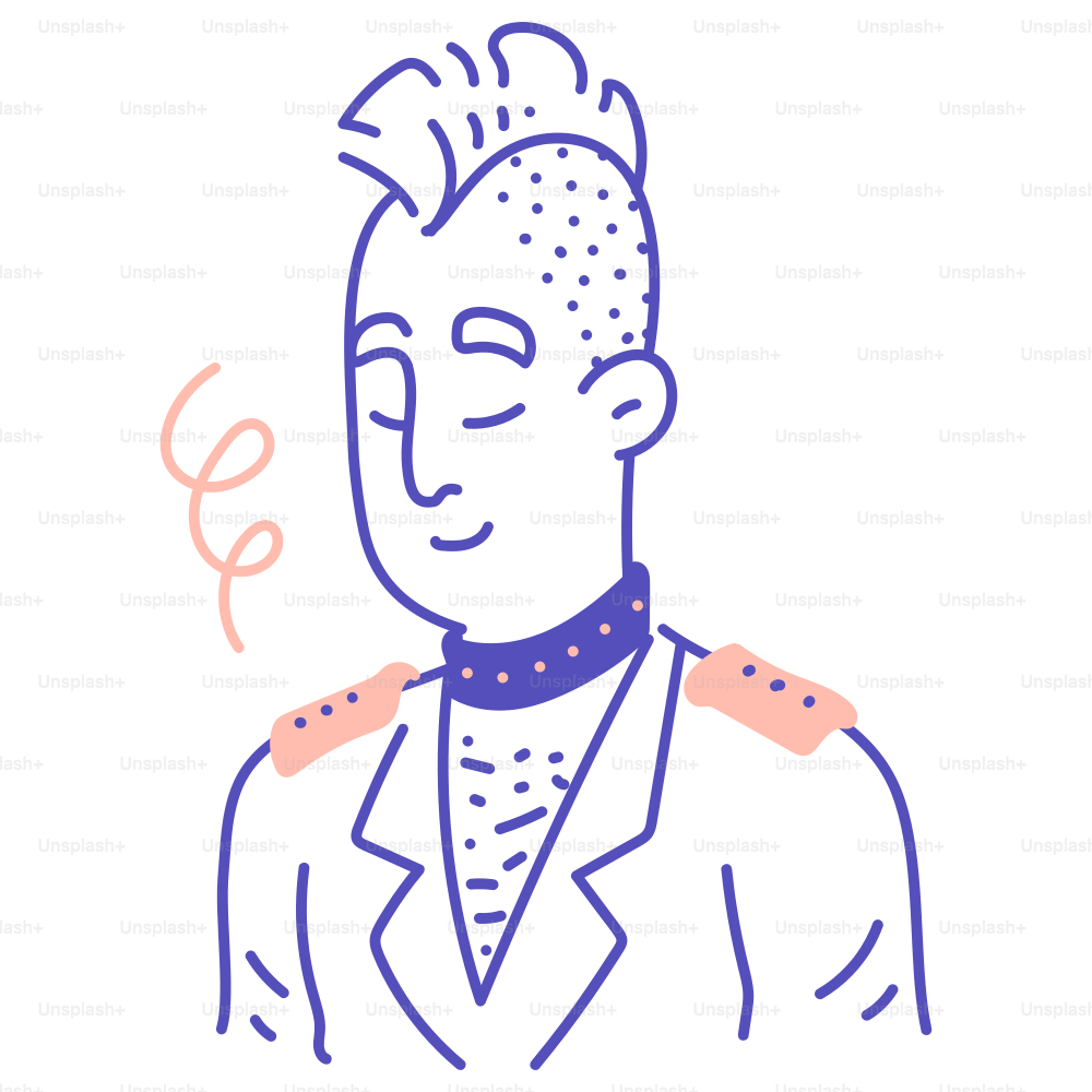 Dibujo de un hombre de traje y corbata