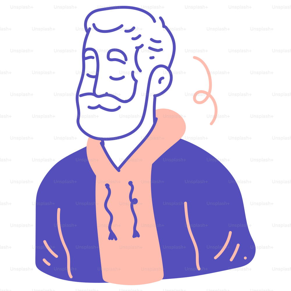 A drawing of a man with a beard