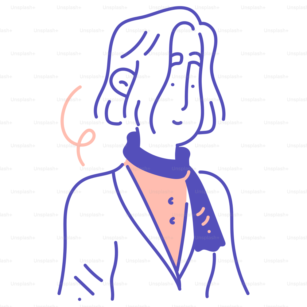 A drawing of a man with a scarf around his neck