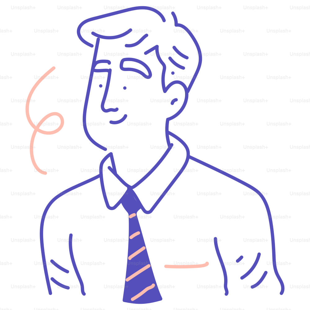 ネクタイをした男性の絵