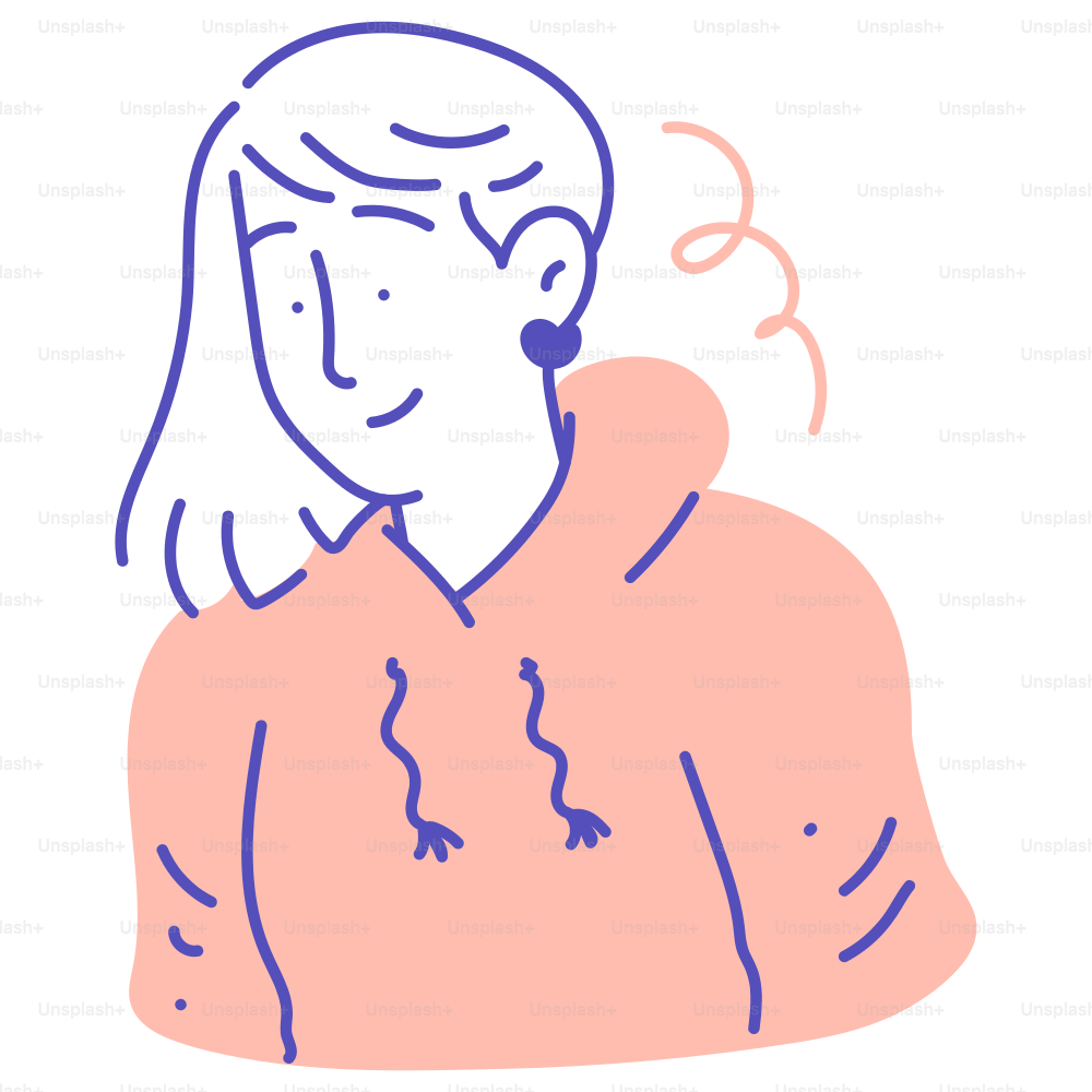 A drawing of a woman in a hoodie smoking a cigarette