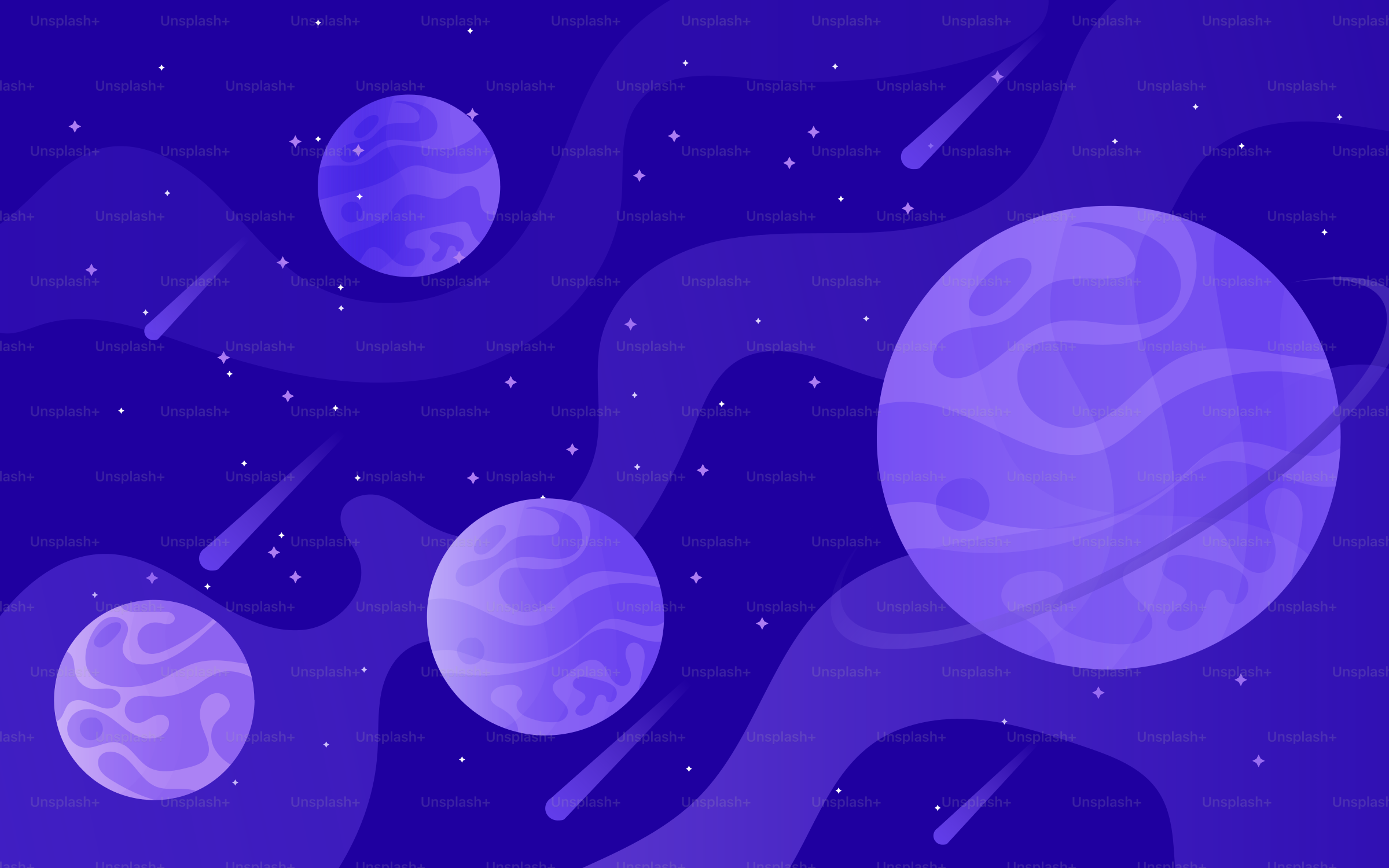 空に浮かぶ惑星の群れ