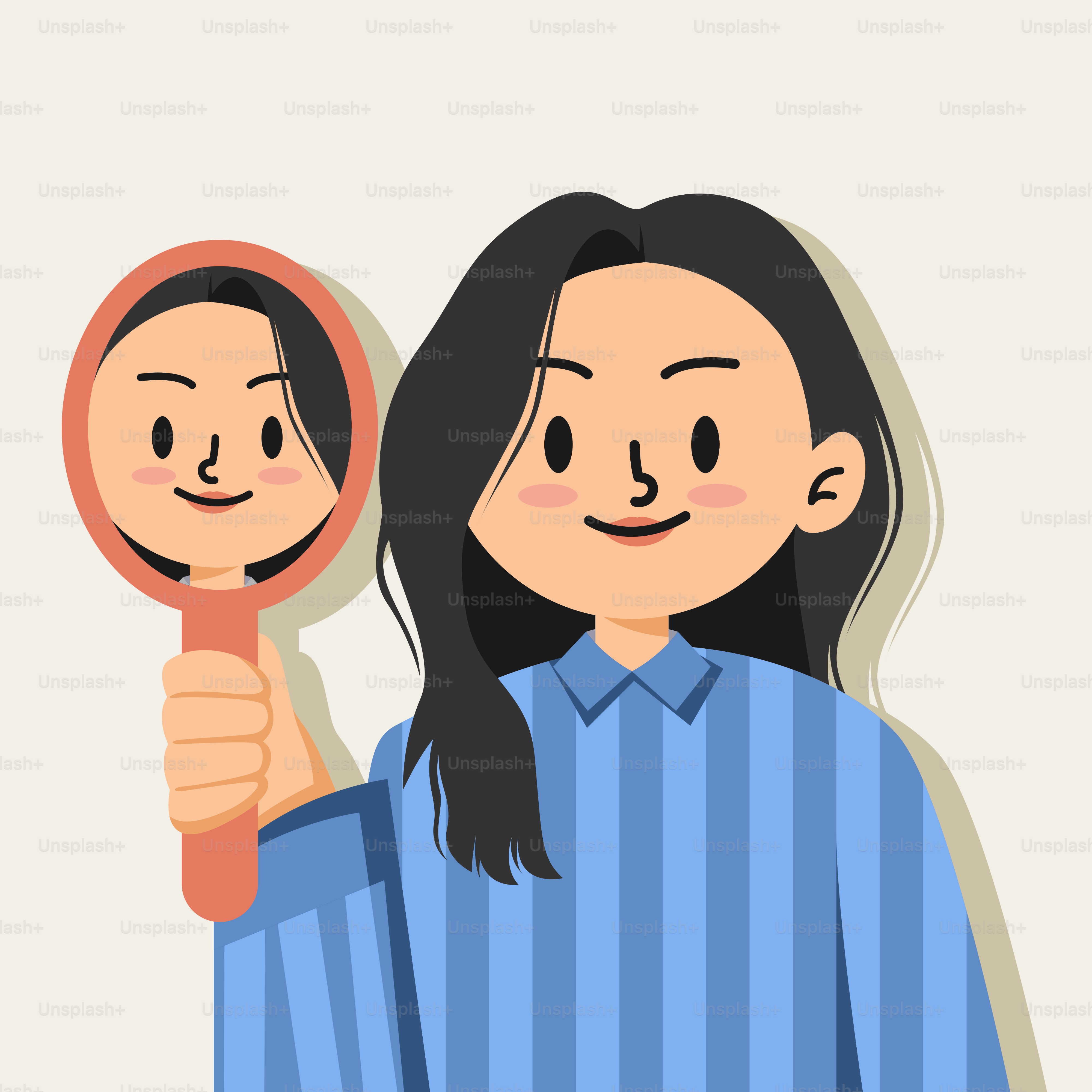 A woman holding a magnifying glass in front of her face