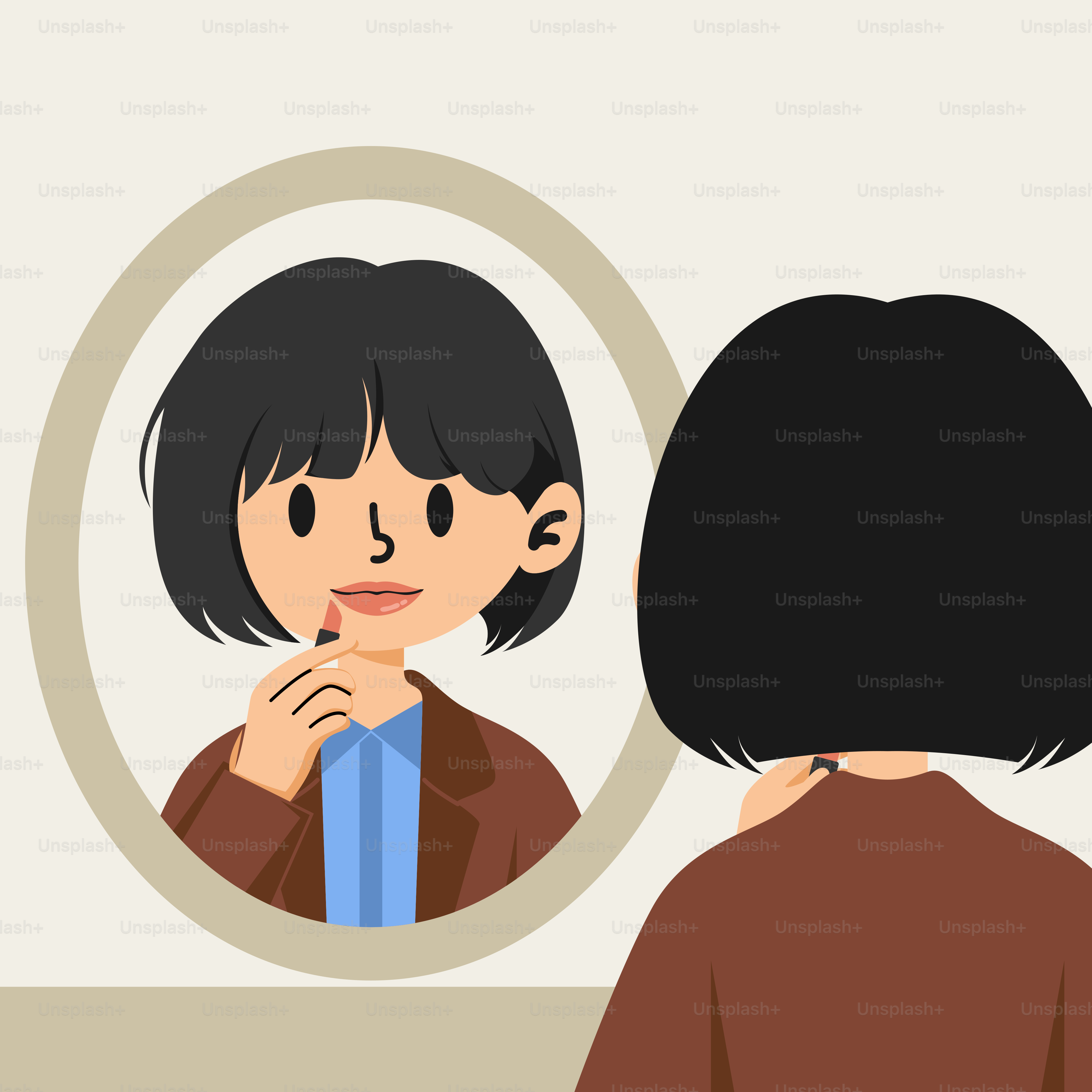 Une femme se regardant dans un miroir