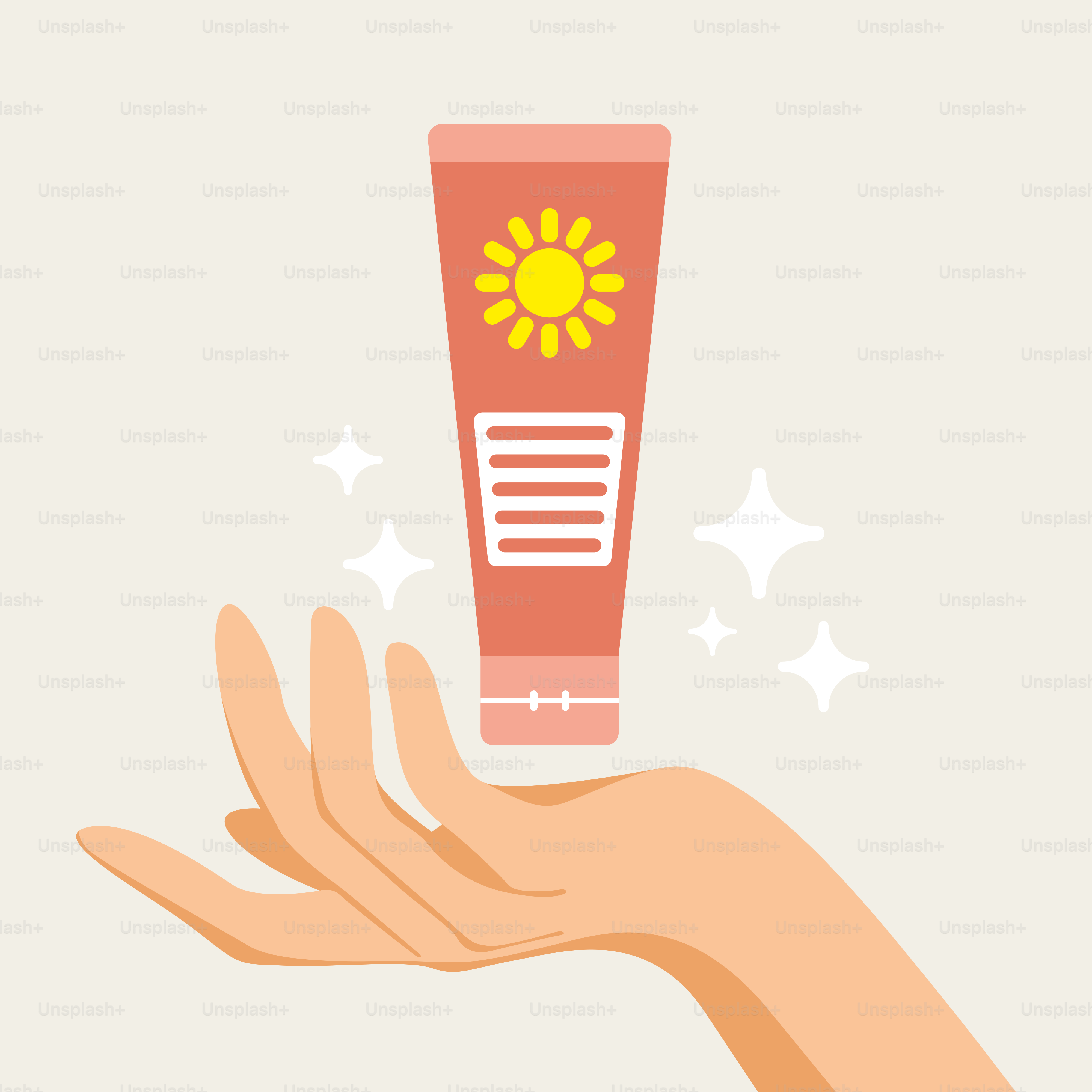 A hand holding a tube of sun cream