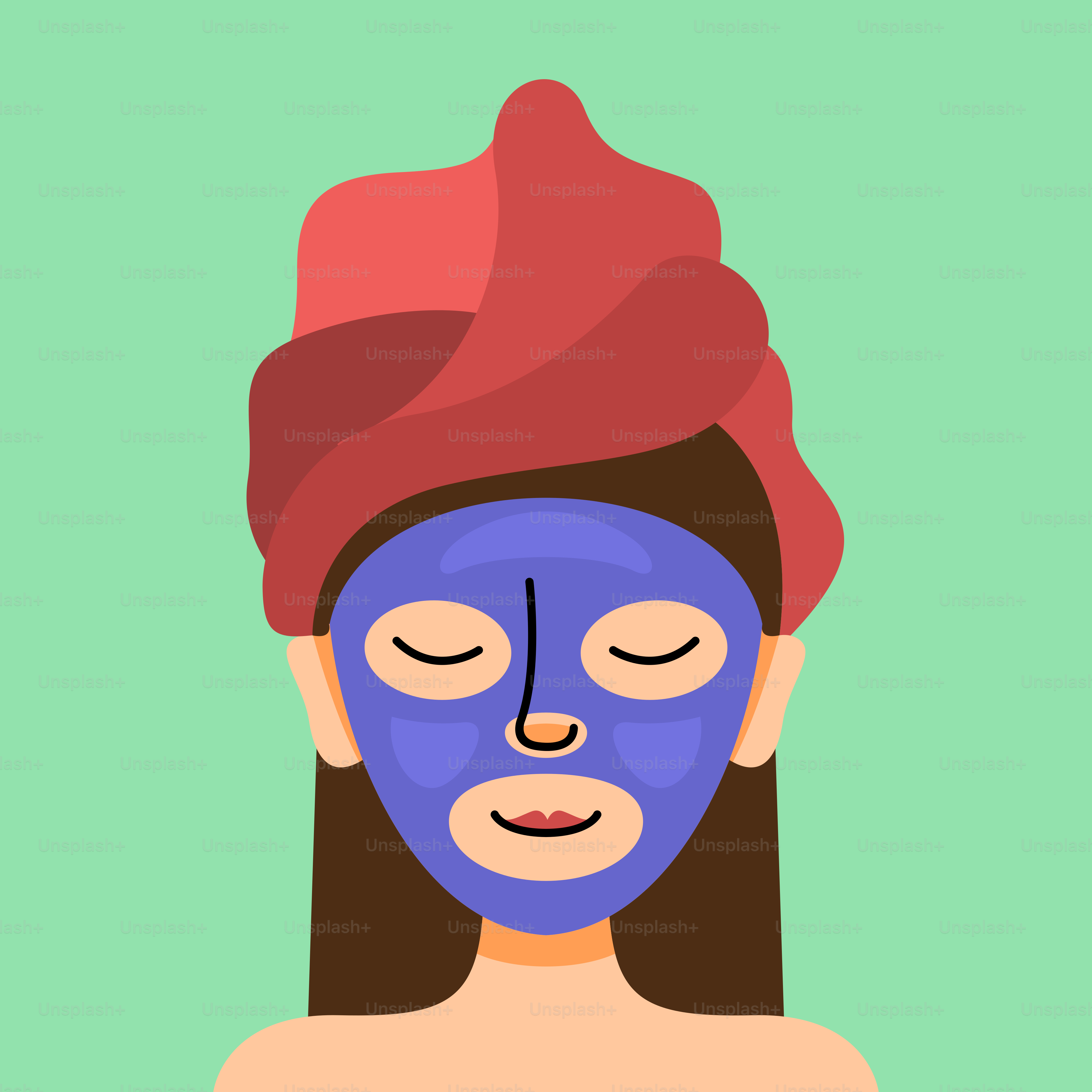 A woman with a blue mask on her face