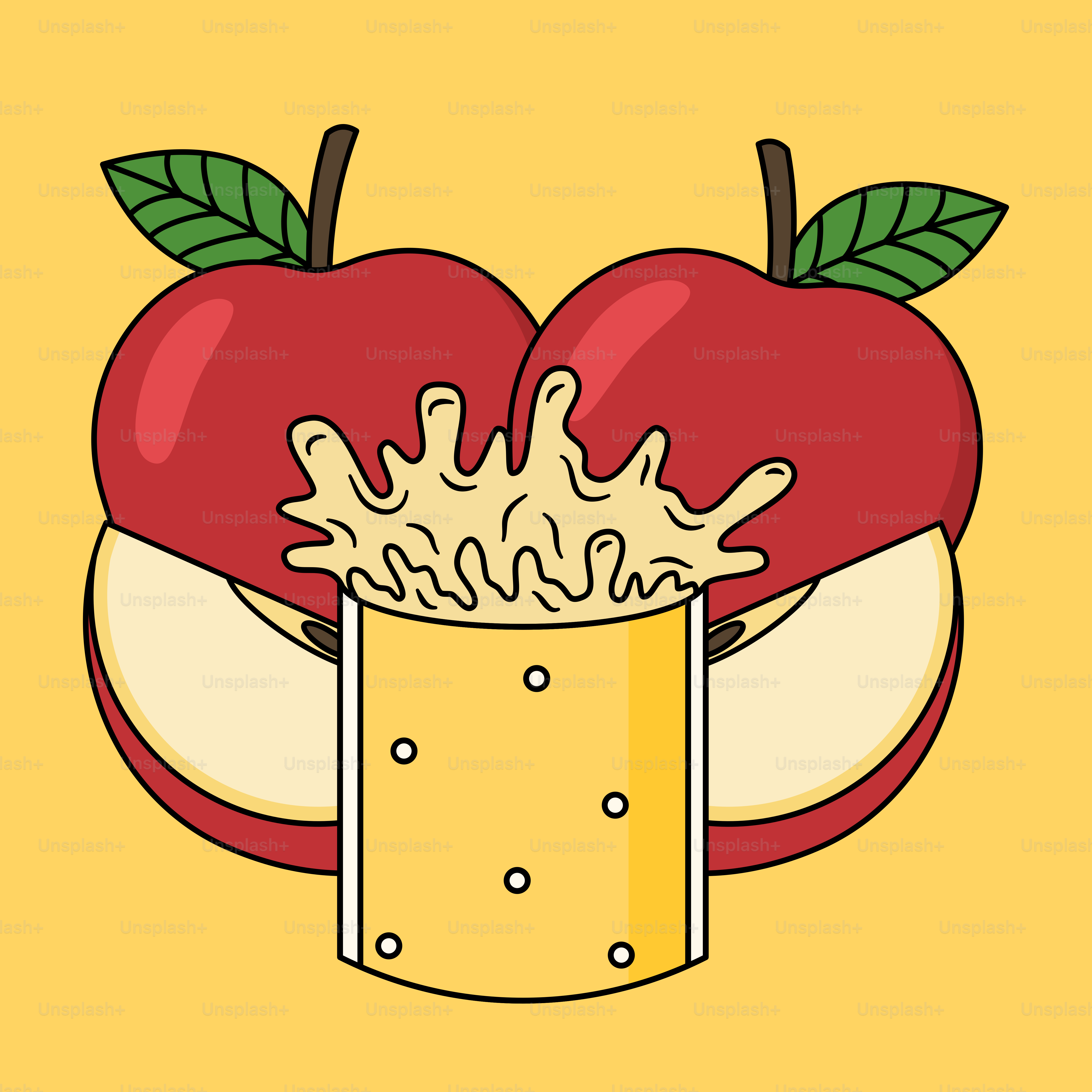 An apple with a piece of cheese in the middle of it