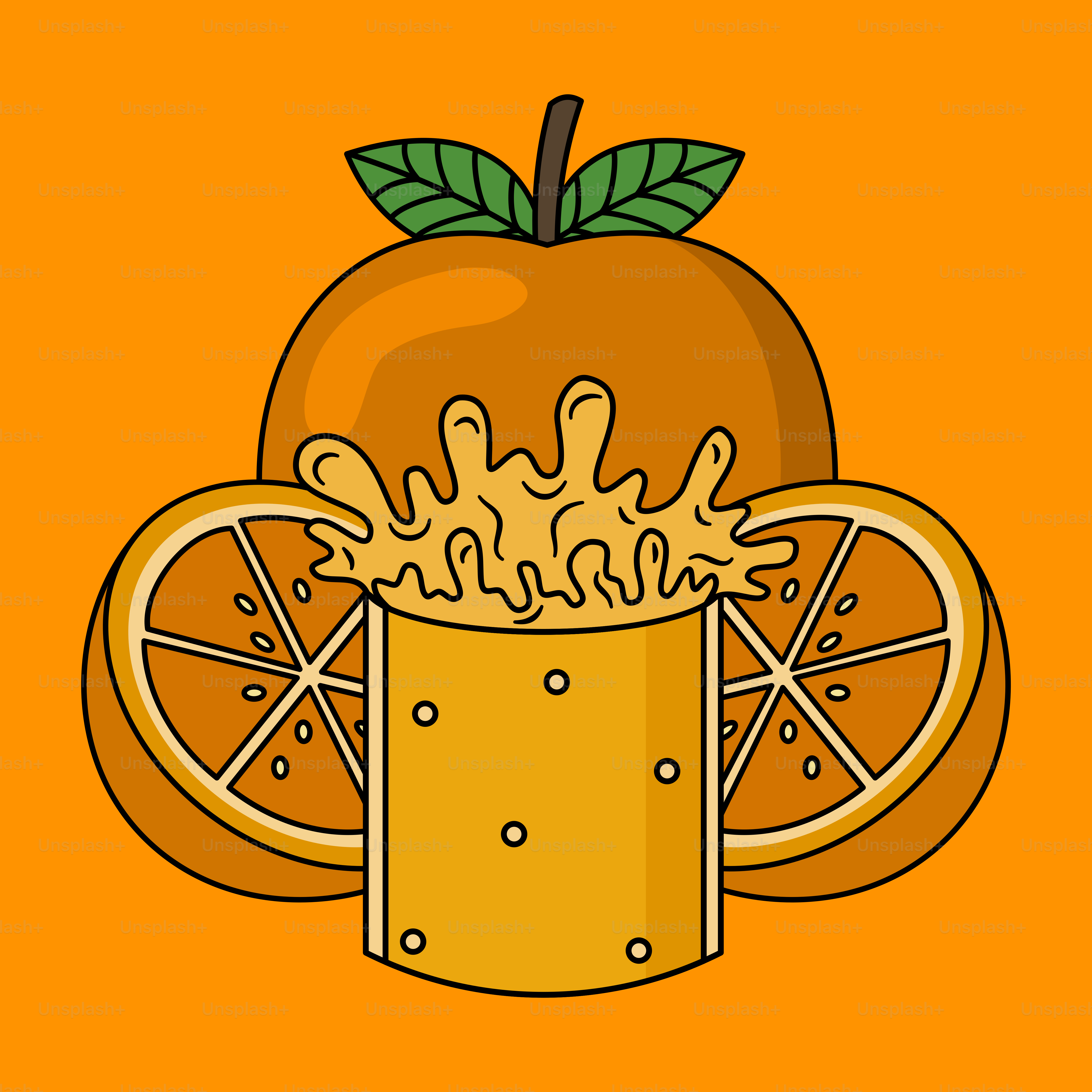 A picture of a glass of orange juice