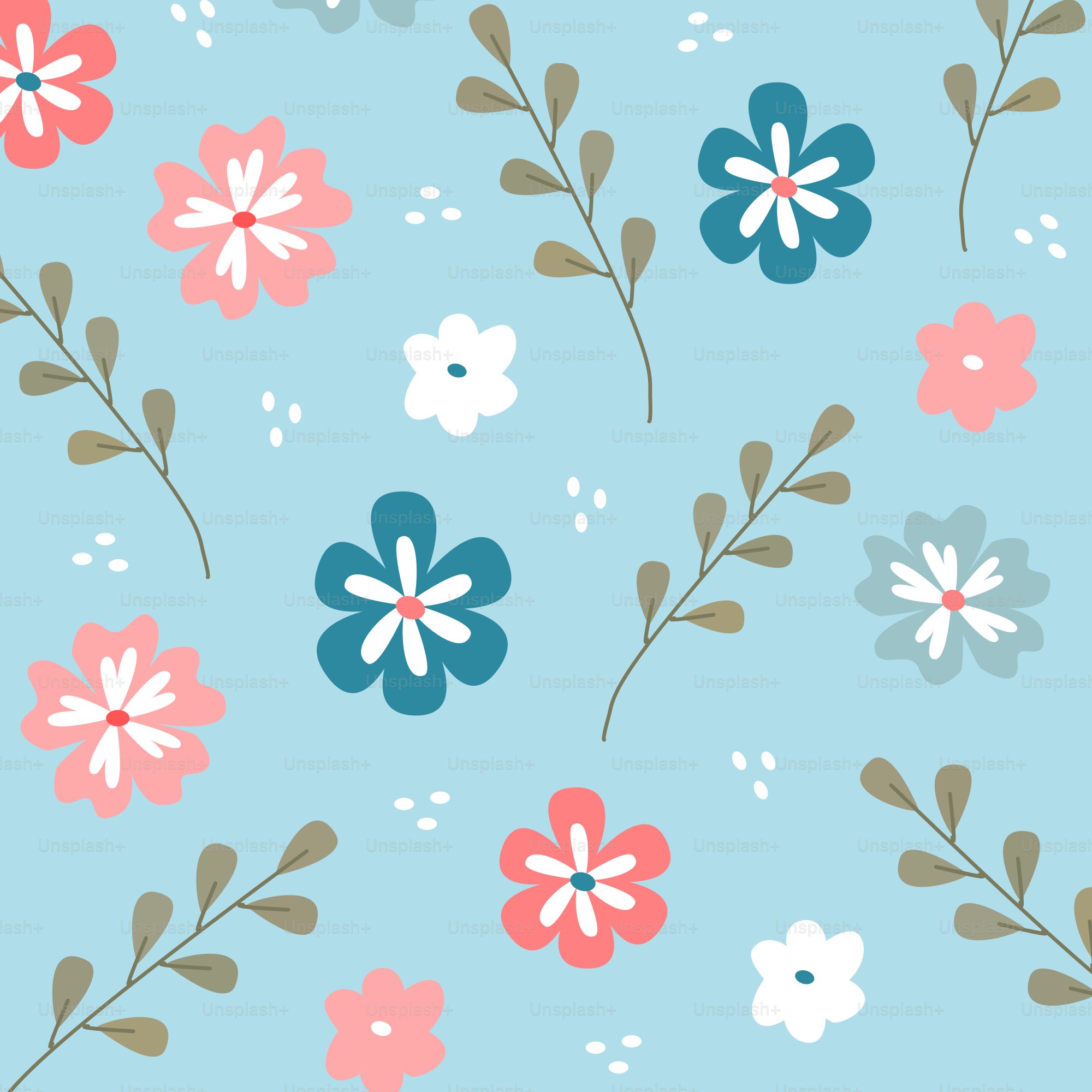 Uno sfondo blu con un mazzo di fiori sopra