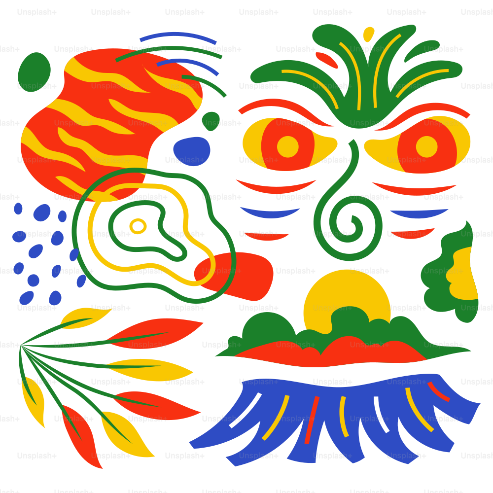 Un dessin d’un visage aux couleurs différentes