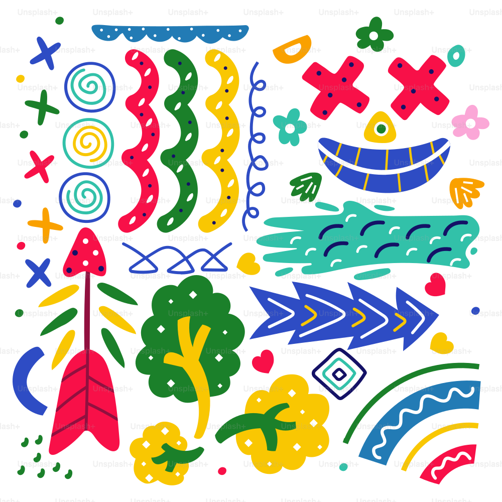 A drawing of a bunch of different shapes and sizes