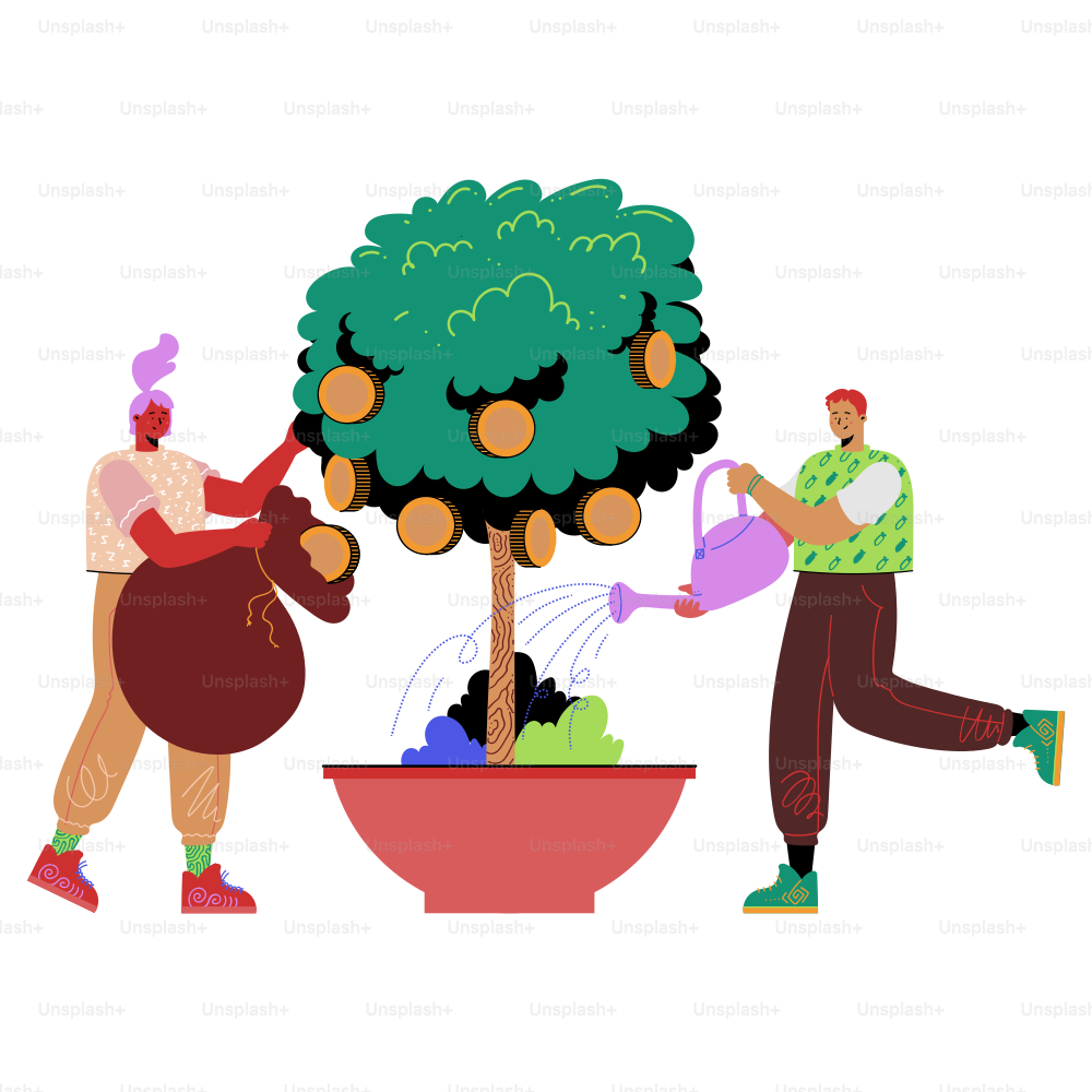 A couple of people that are standing in front of a tree