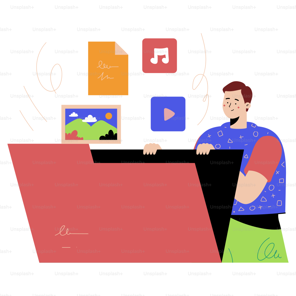 A man sitting at a desk with a laptop in front of him