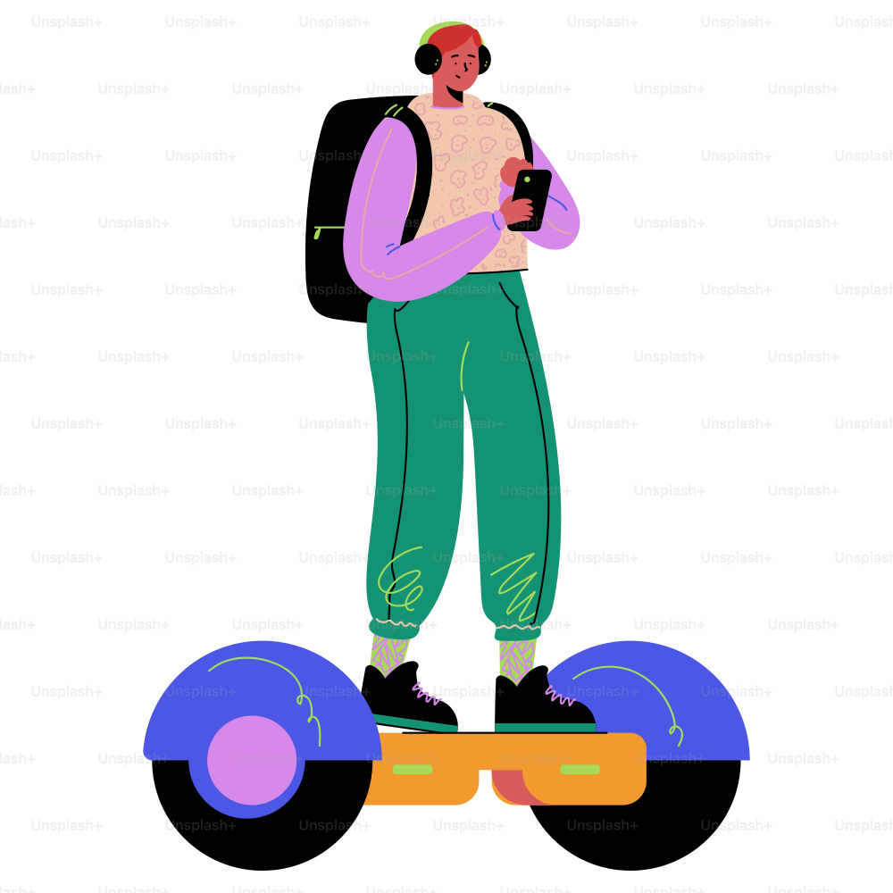 A man riding a skateboard with a backpack on his back