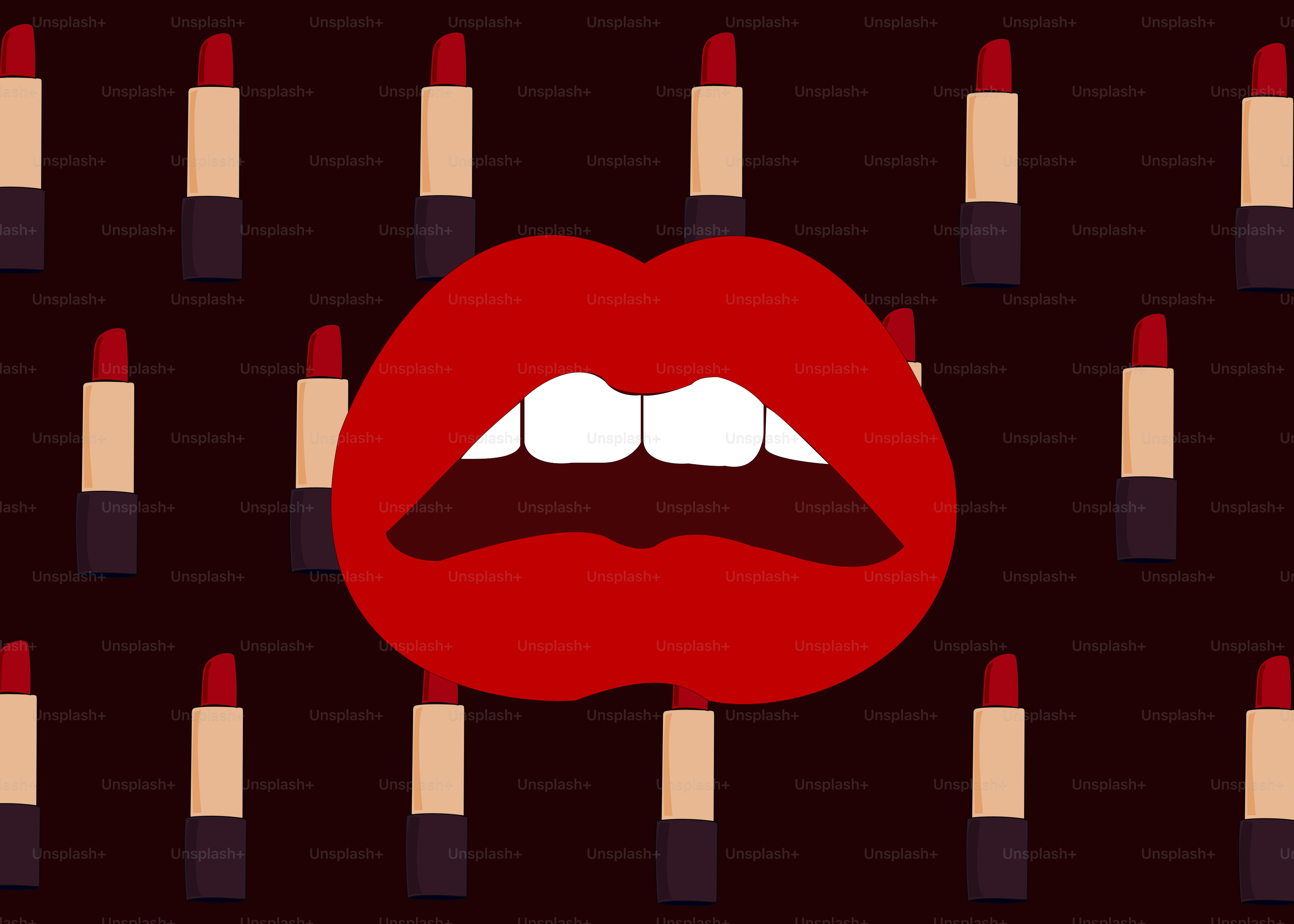 A woman's mouth is surrounded by lipstick