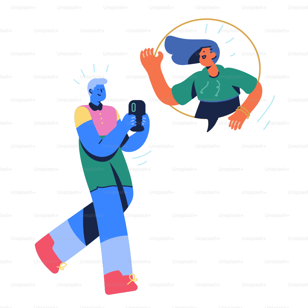 Two people are walking and one is holding a cell phone