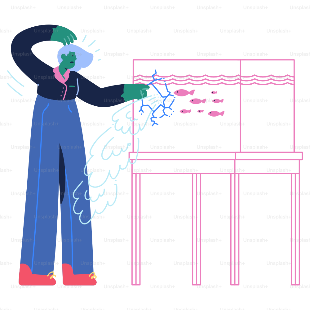 A man standing in front of a drawing of water