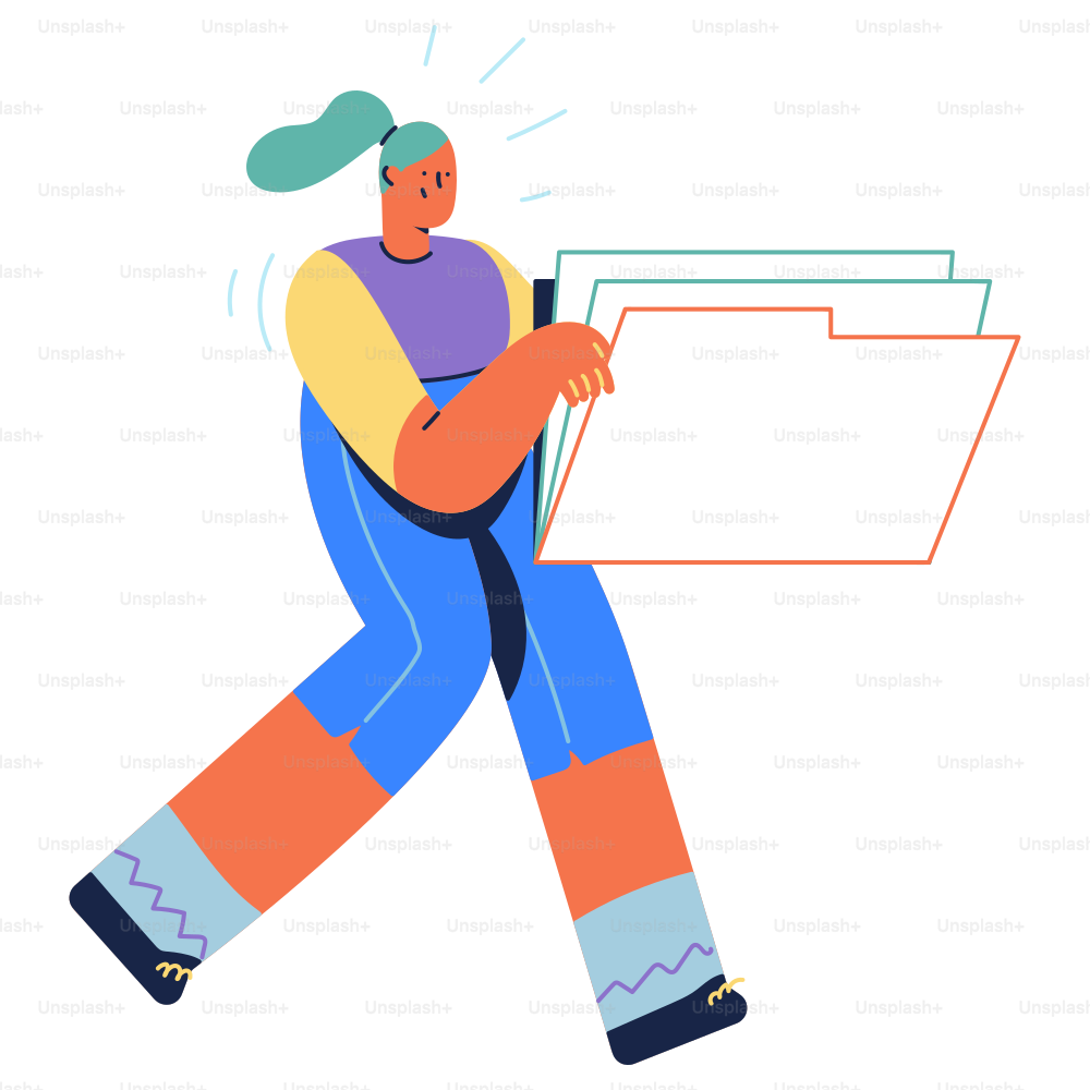 A person walking with a folder in their hand