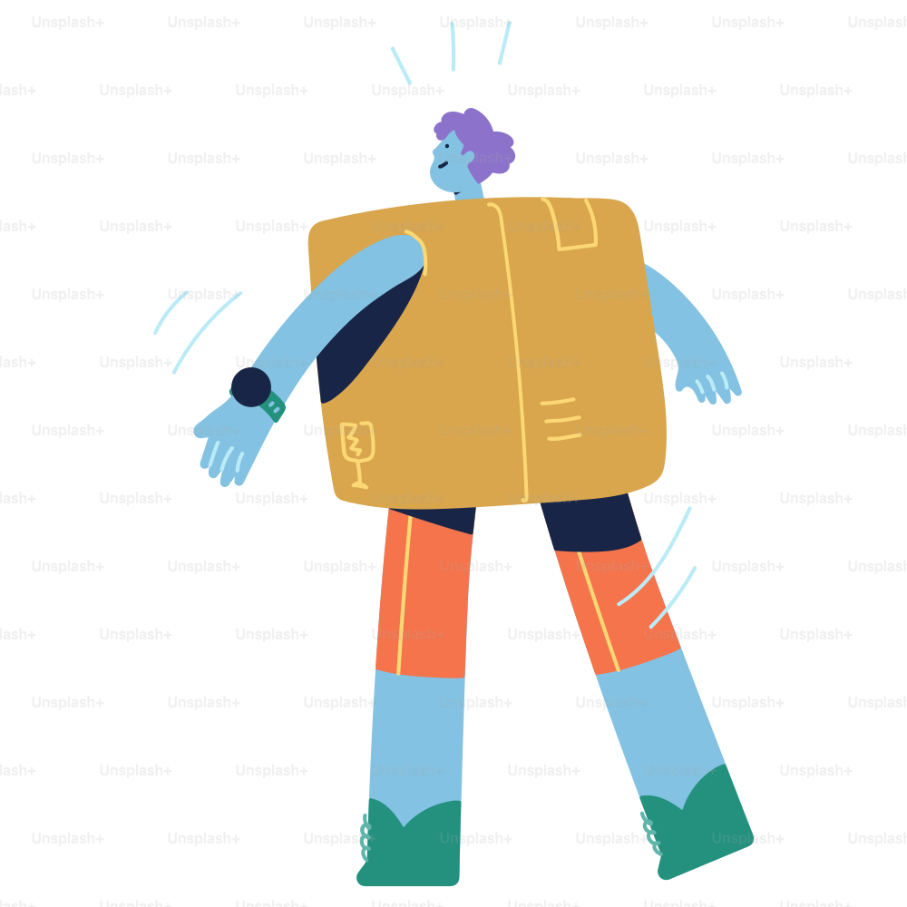 A person with a box on their back