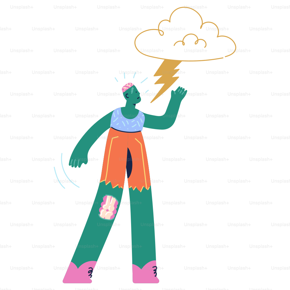 A man with a lightning bolt in his hand