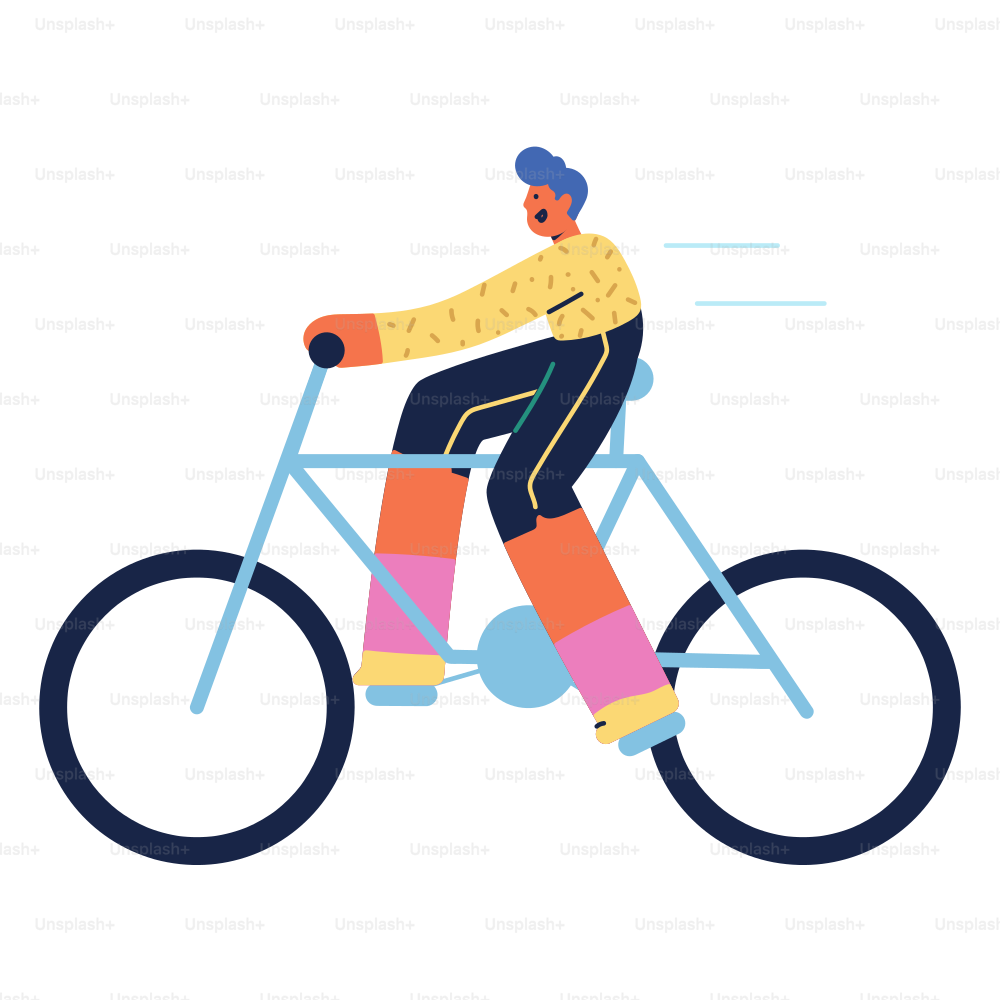 A man riding a bike with a hat on