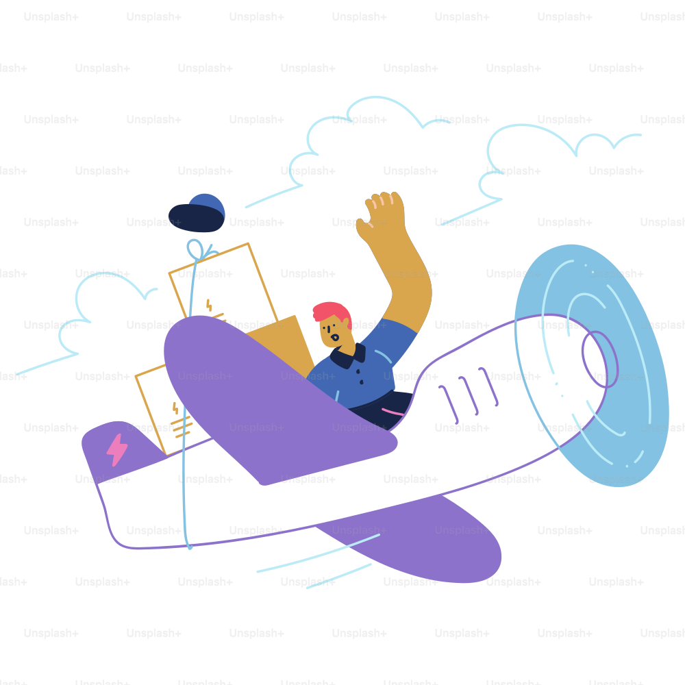 A man riding on the back of an airplane