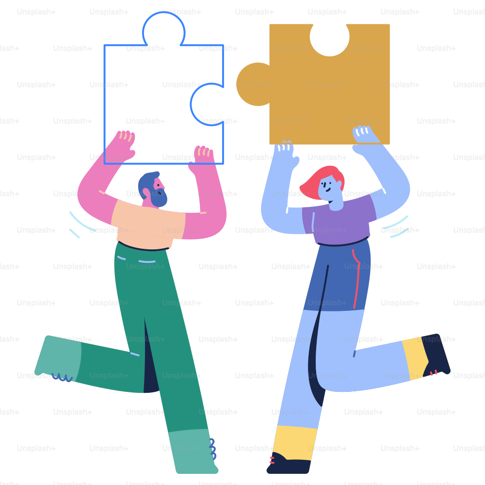 Algumas pessoas segurando uma peça do quebra-cabeça