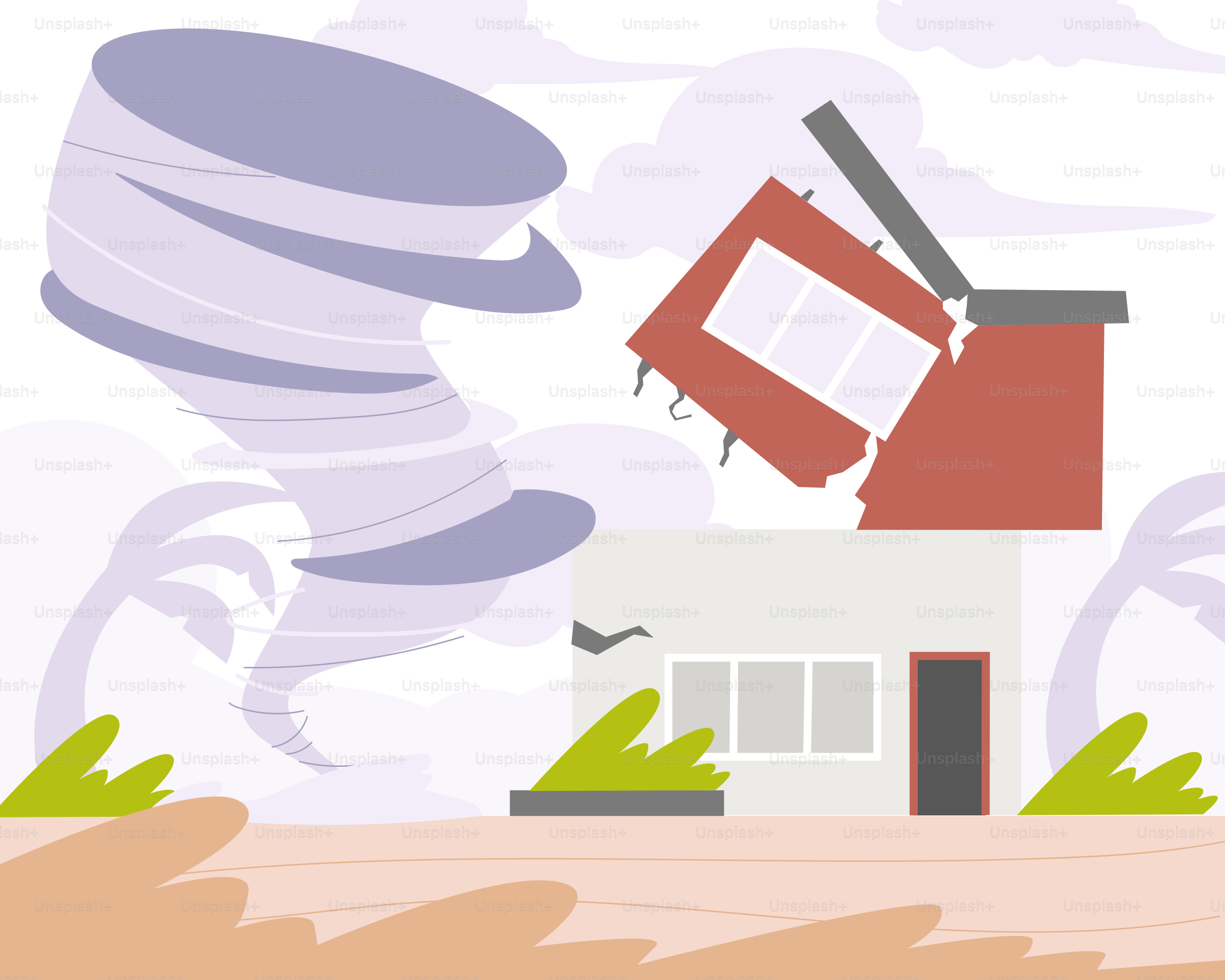 A picture of a house with a tornado coming out of it