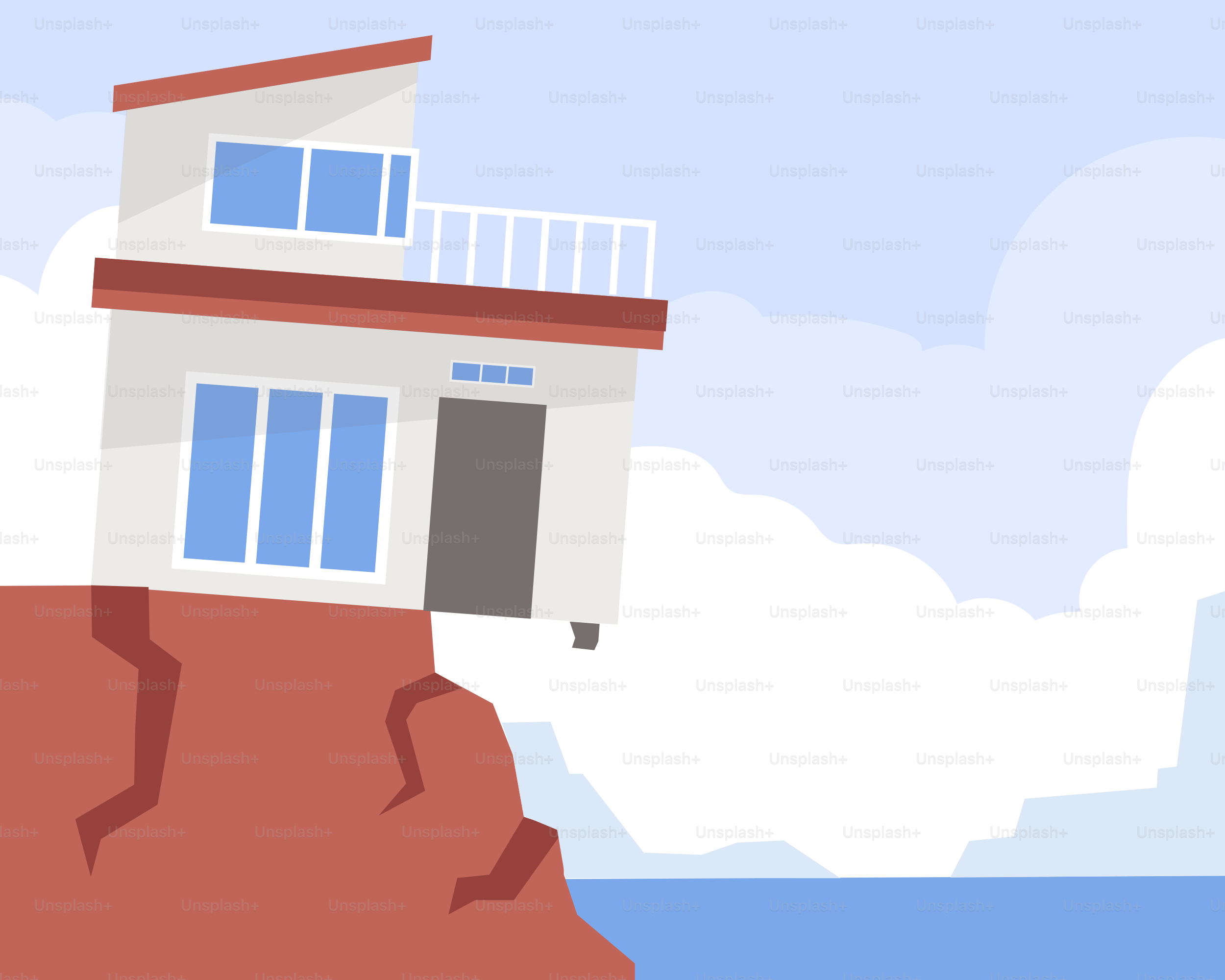 A house sitting on top of a cliff