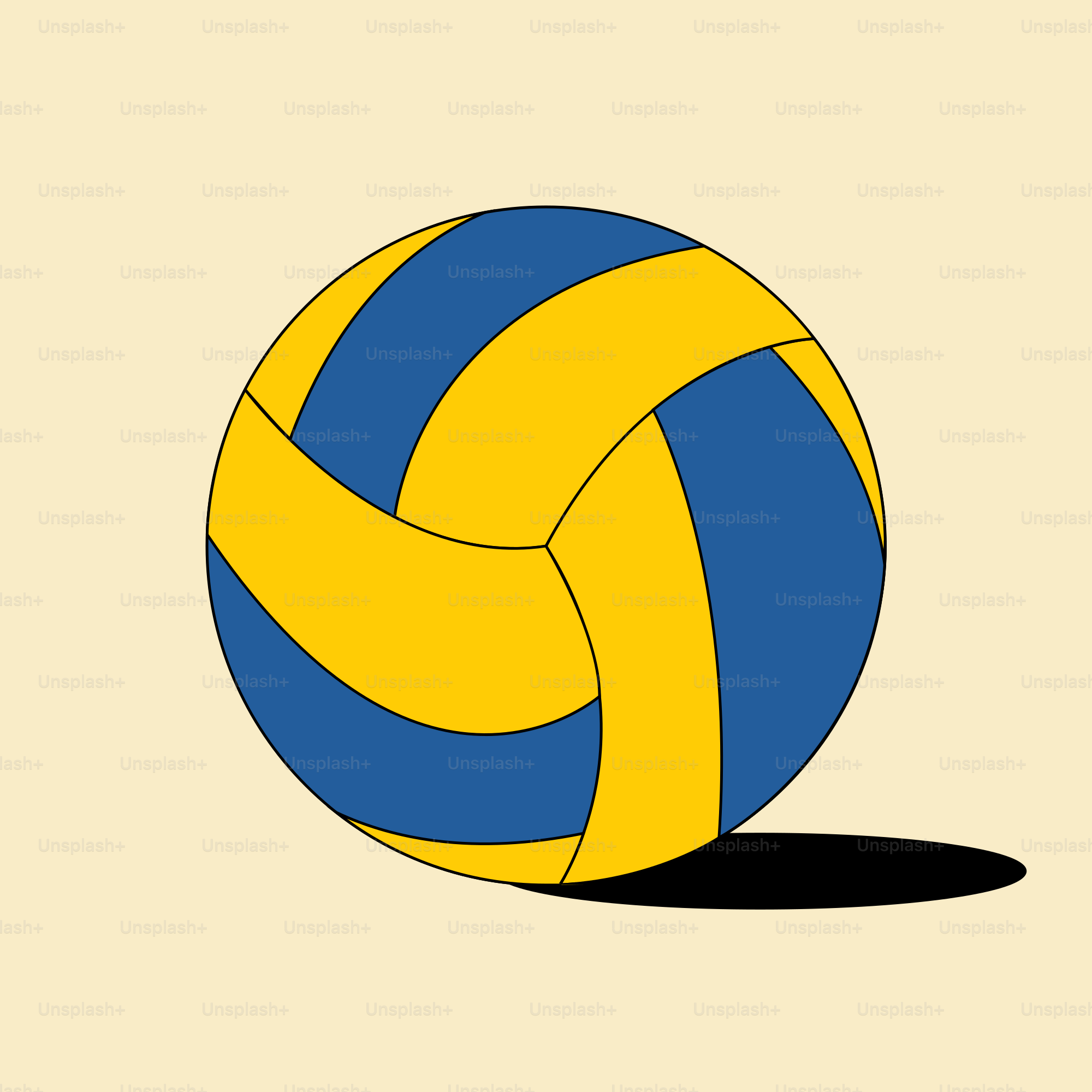 A yellow and blue volleyball ball on a white background vector – Training  Image on Unsplash, image size:3000x3000