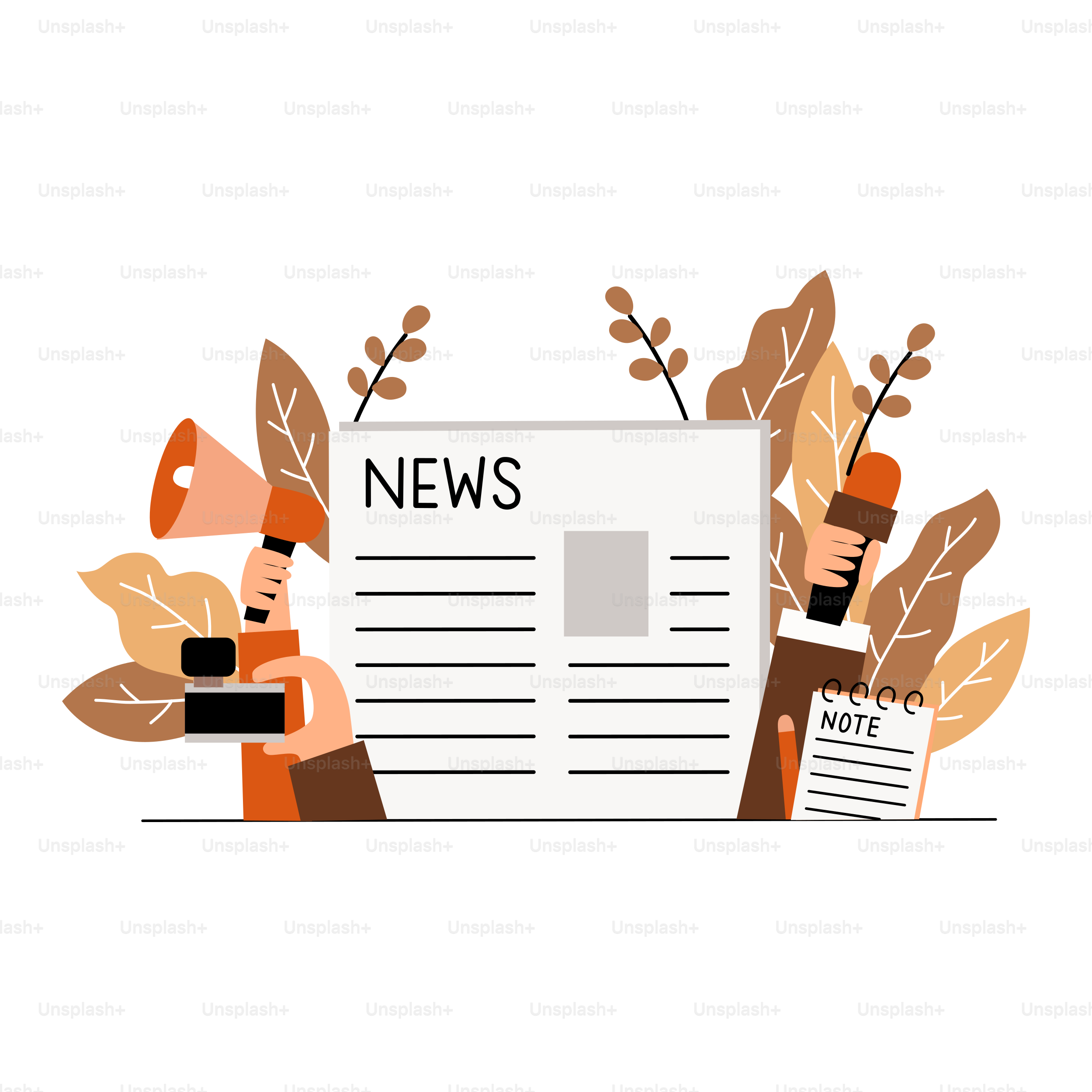 Un periódico con una persona sosteniendo una taza de café