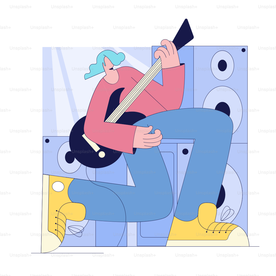 Una persona sentada en una silla con una guitarra