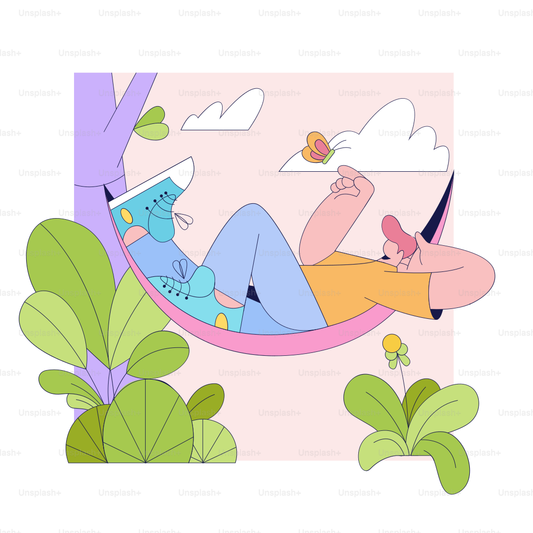 Un uomo sdraiato in un'amaca con un gatto