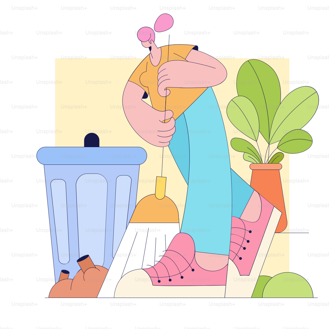 A person sitting on the floor next to a trash can