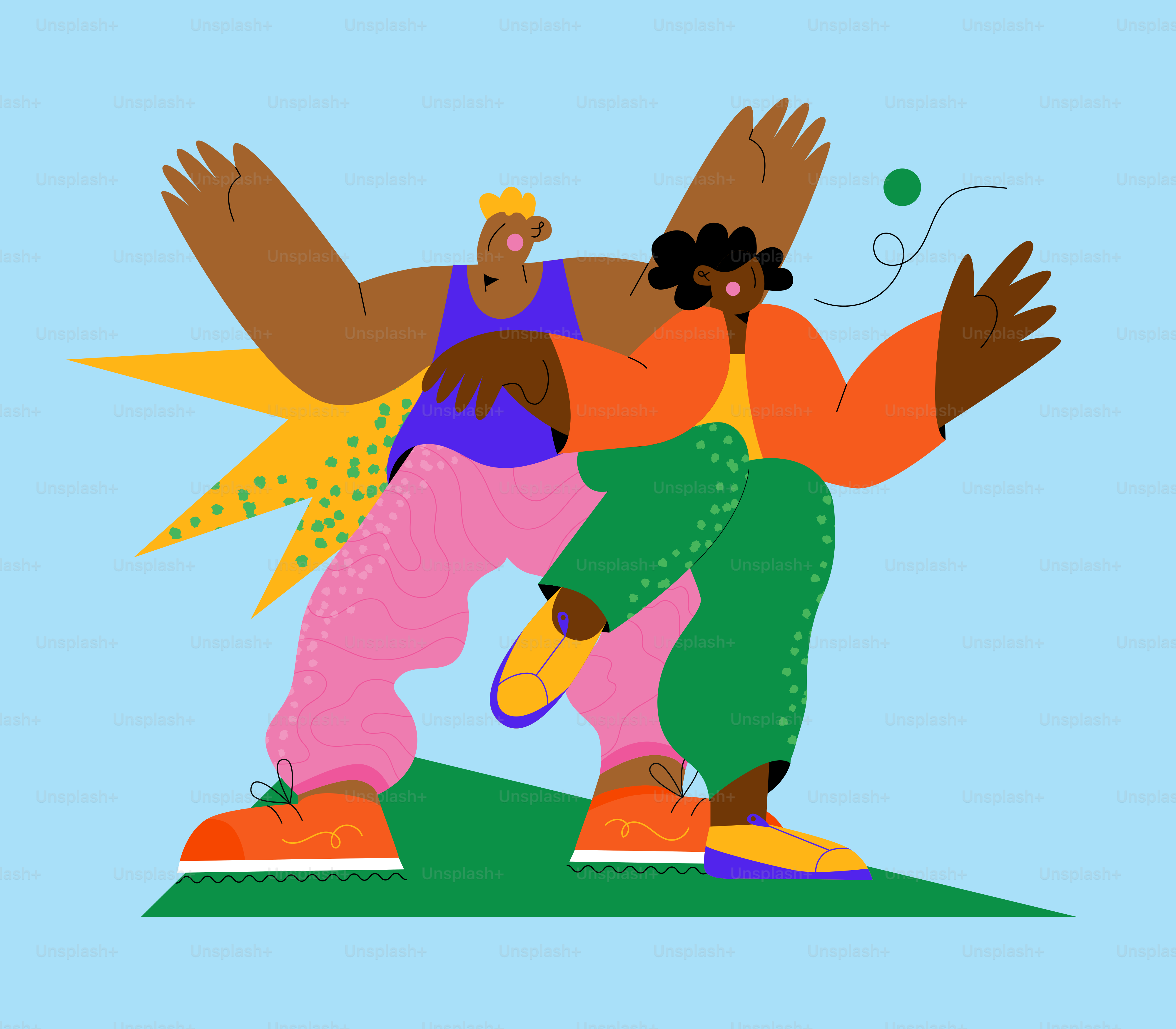 A couple of people standing next to each other