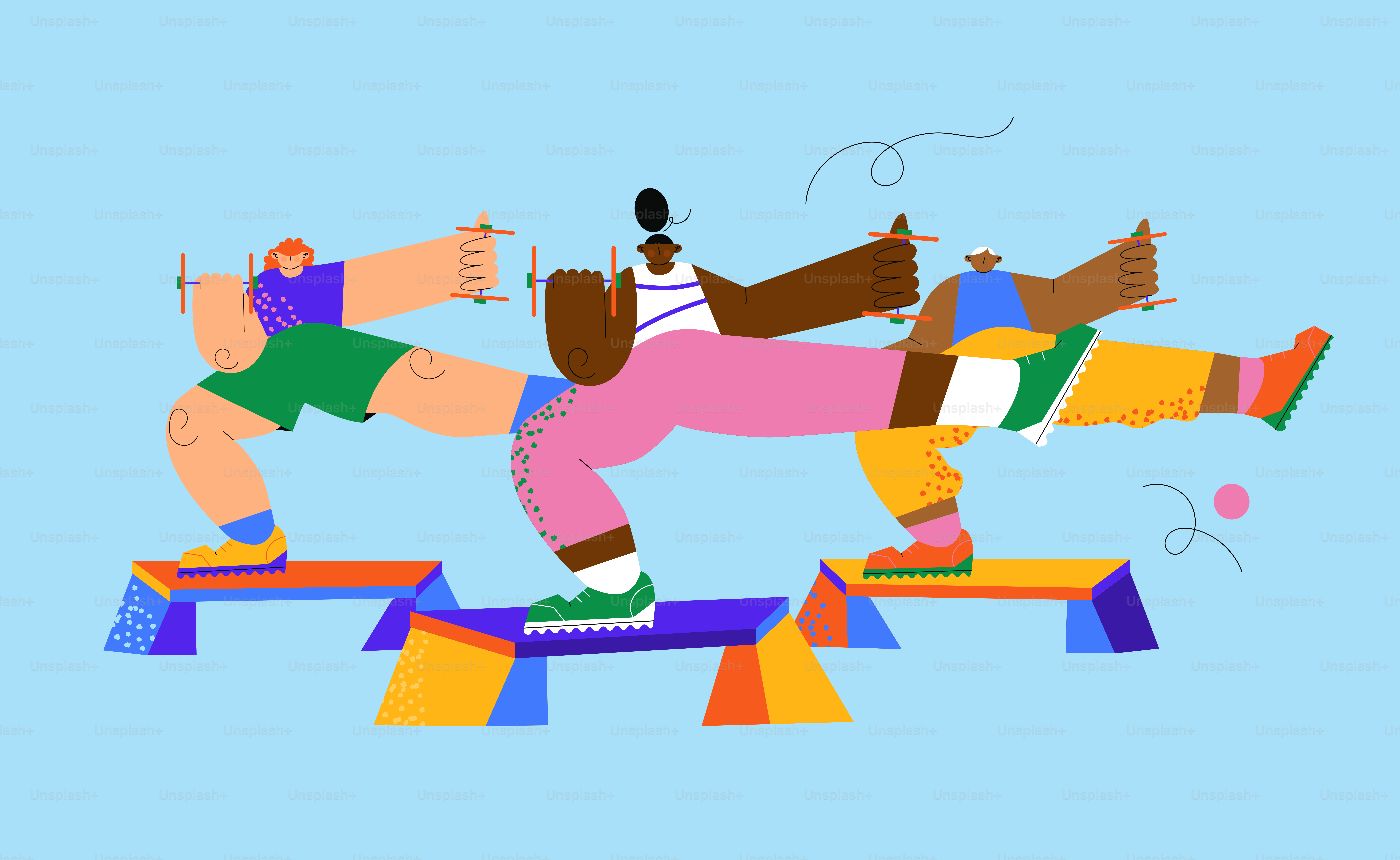 A couple of men riding skateboards on top of each other