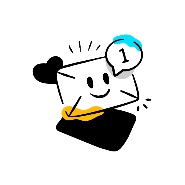 Un fond blanc avec un visage souriant noir et jaune