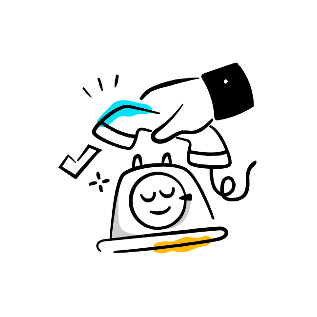 A hand holding a phone with a smile on it